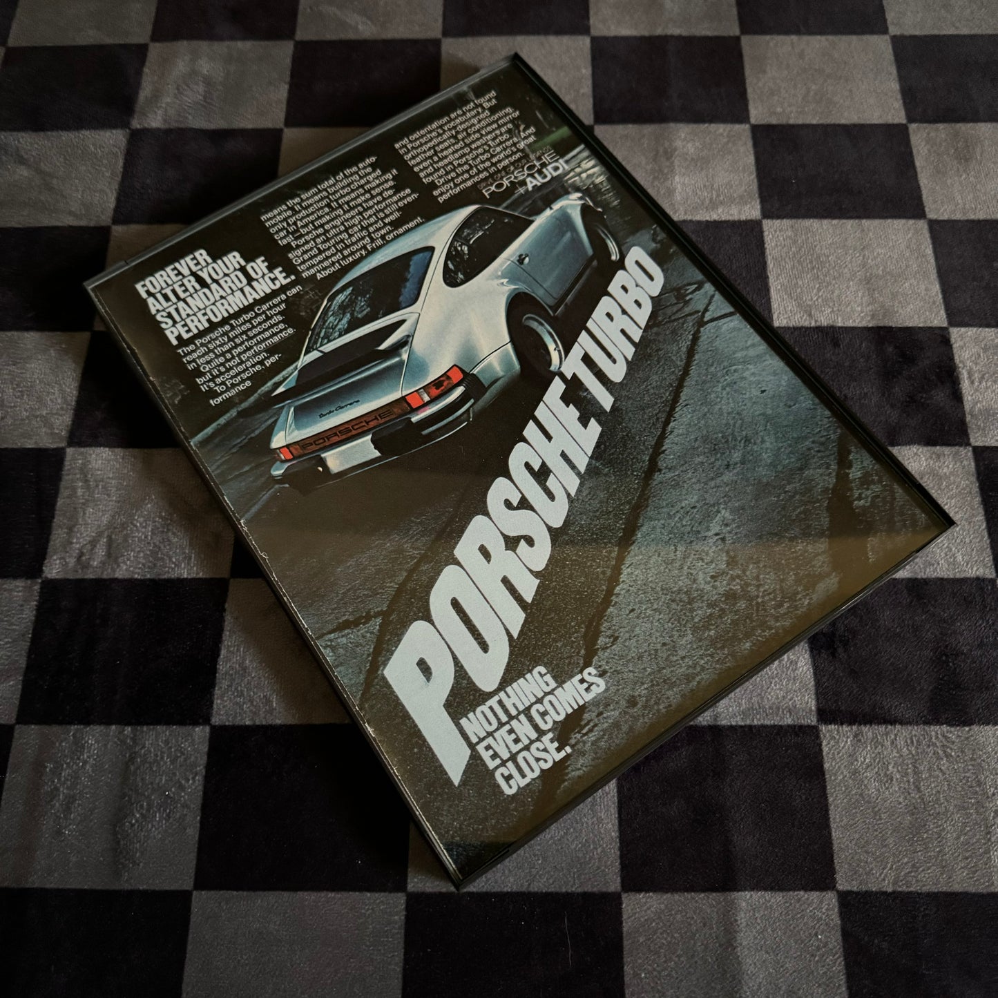 80s Porsche Turbo Carrera Framed Ad