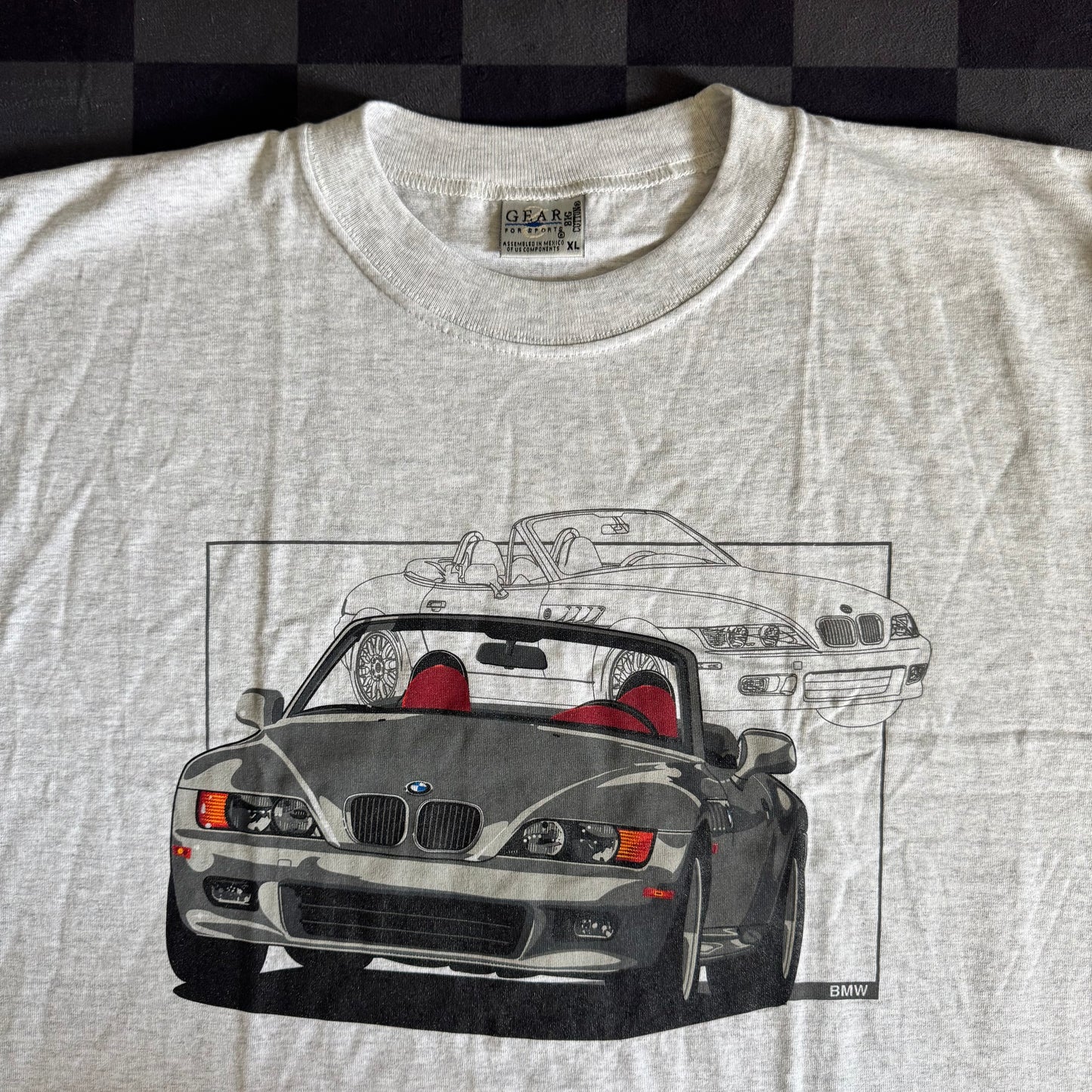 Vintage 90s BMW Z3 Roadster Grey T Shirt Size XL