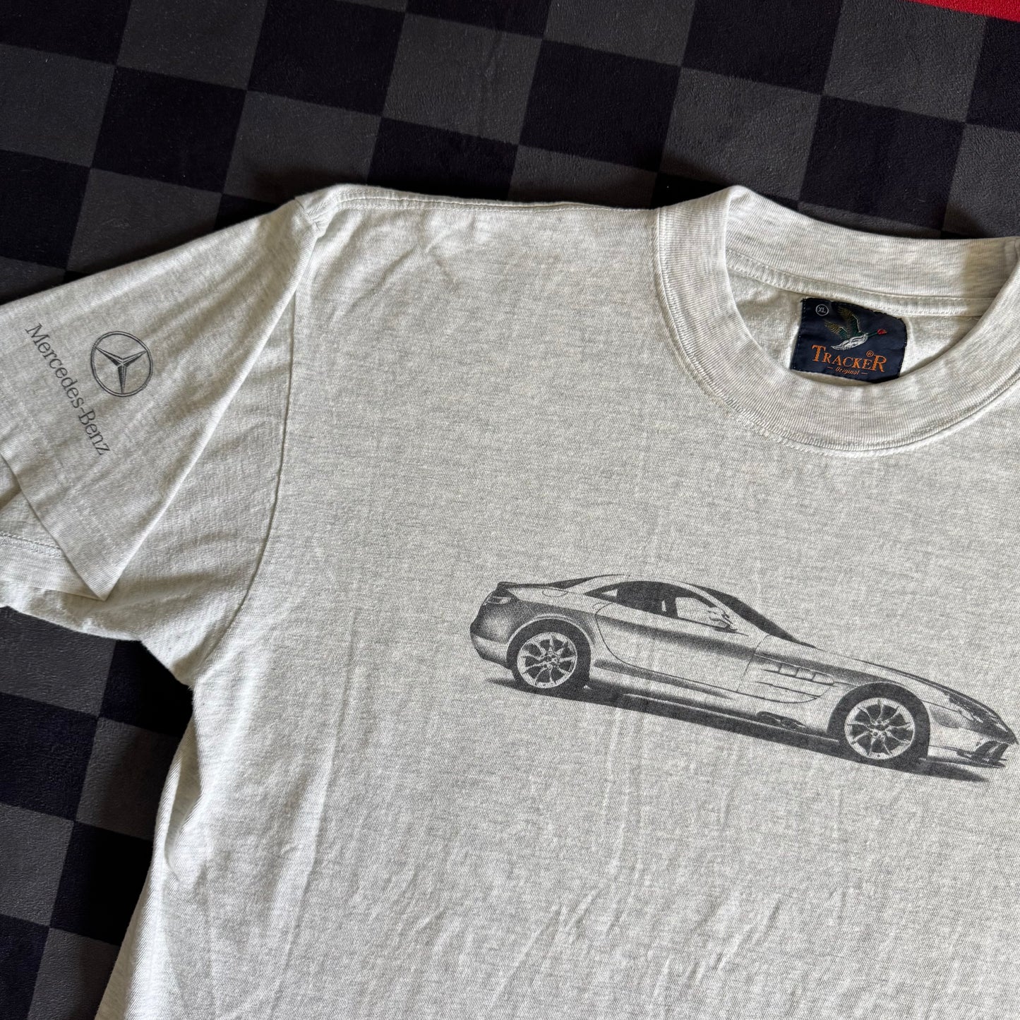 Vintage 90s Mercedes SLR Bertel O. Steen Dealership Grey T Shirt Size XL