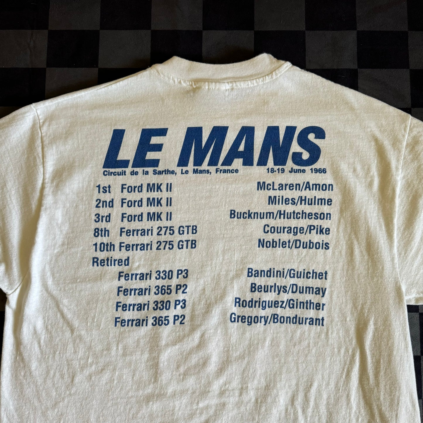 Ford Beats Ferrari Le Mans 1966 T Shirt Large