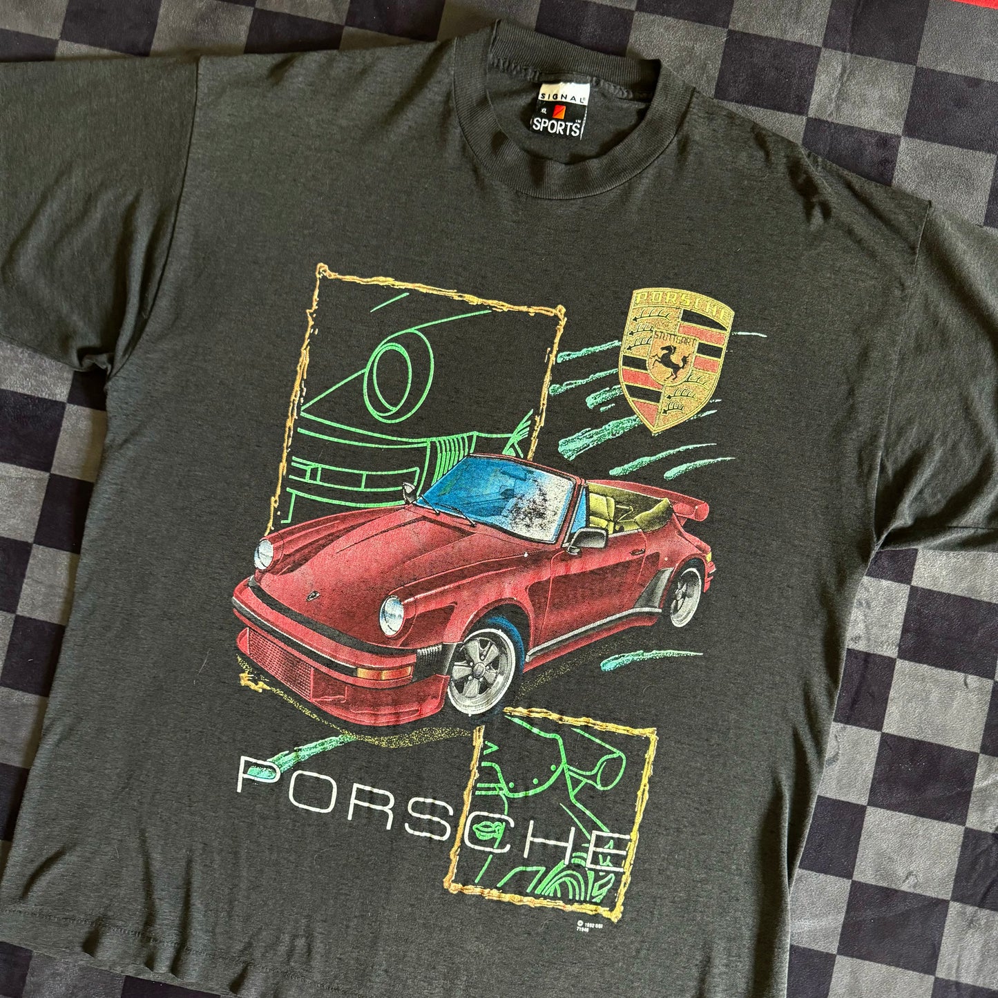 Porsche 911 Cabriolet Black T Shirt XL
