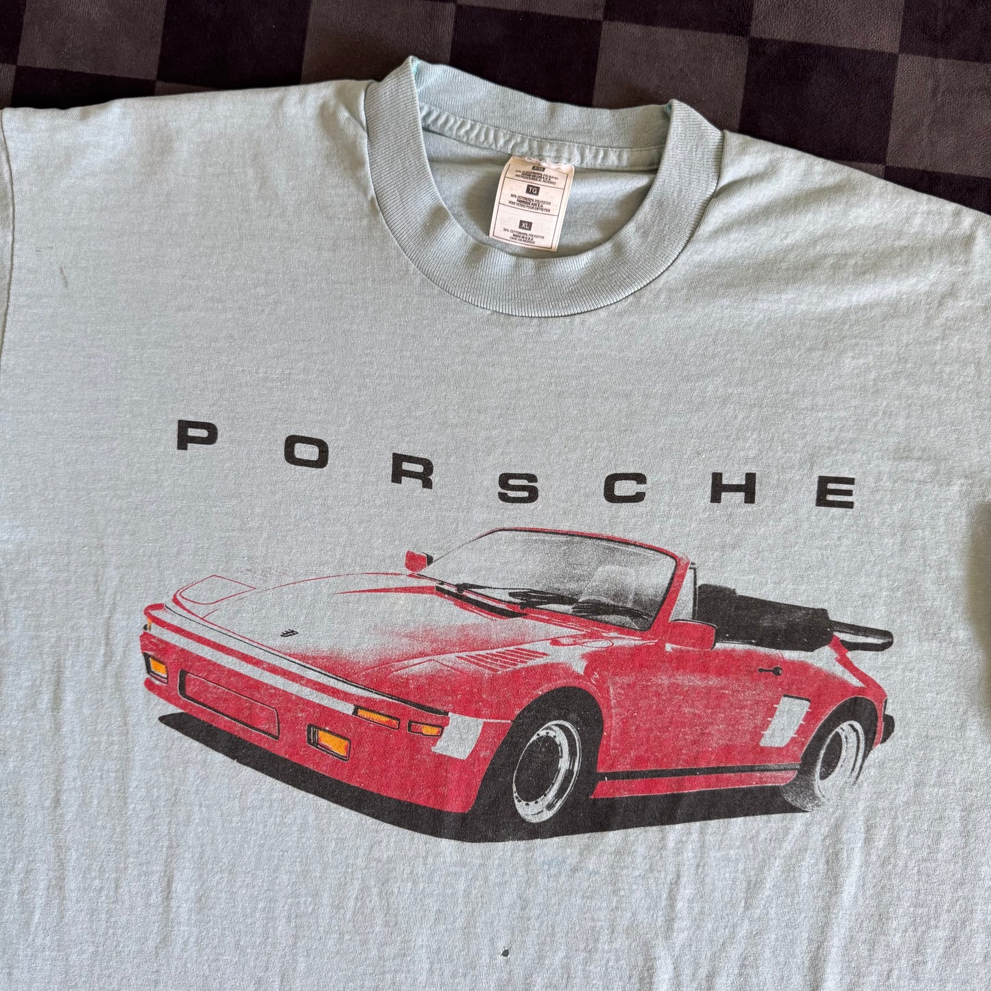 Vintage 90s Porsche 911 930 Slantnose Teal T Shirt XL