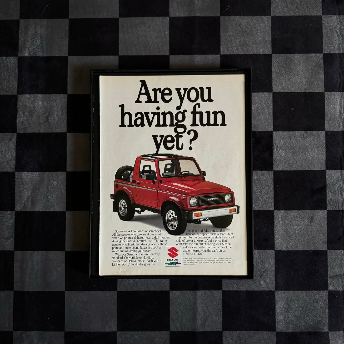 80s Susuki Samurai Framed Ad