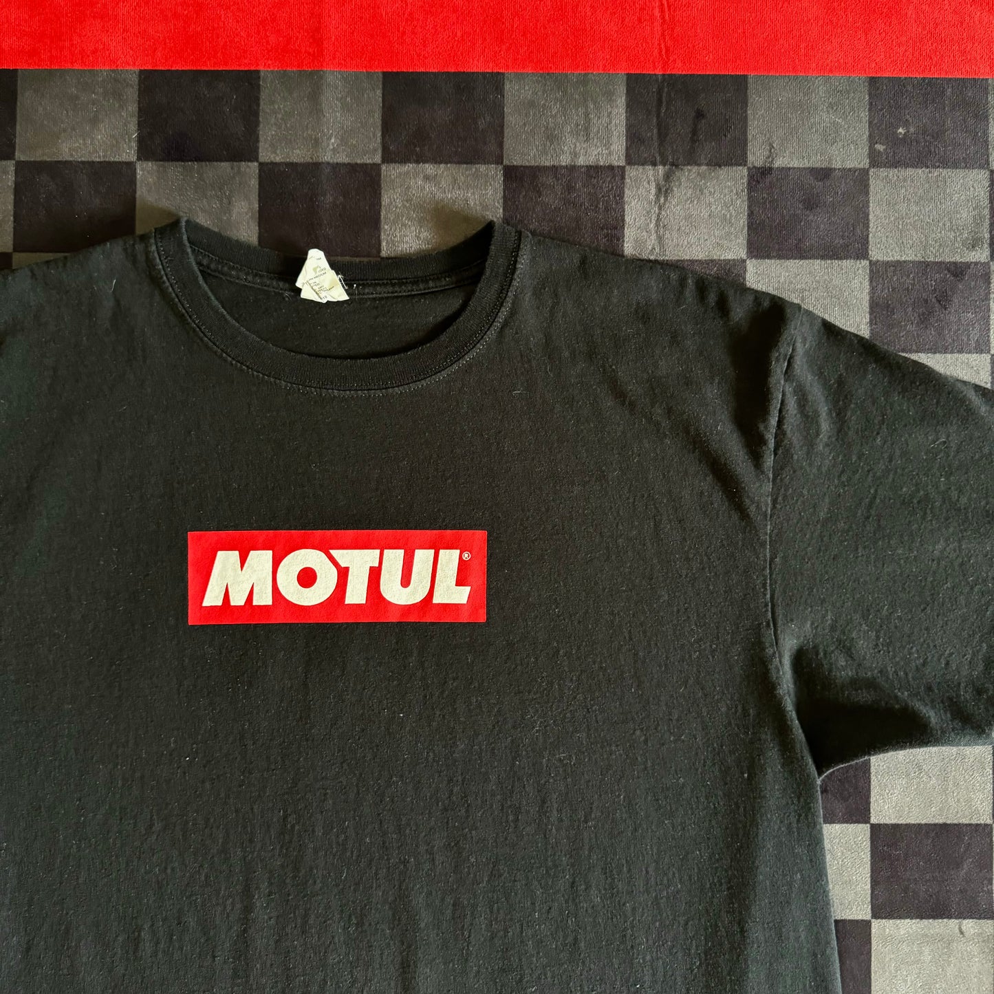 90s Motul Oil Box Logo Red Black T Shirt XL