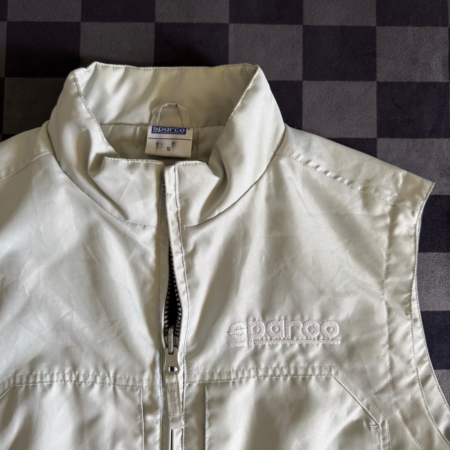 Vintage 90s Sparco Racing Grey Vest Jacket Size Small