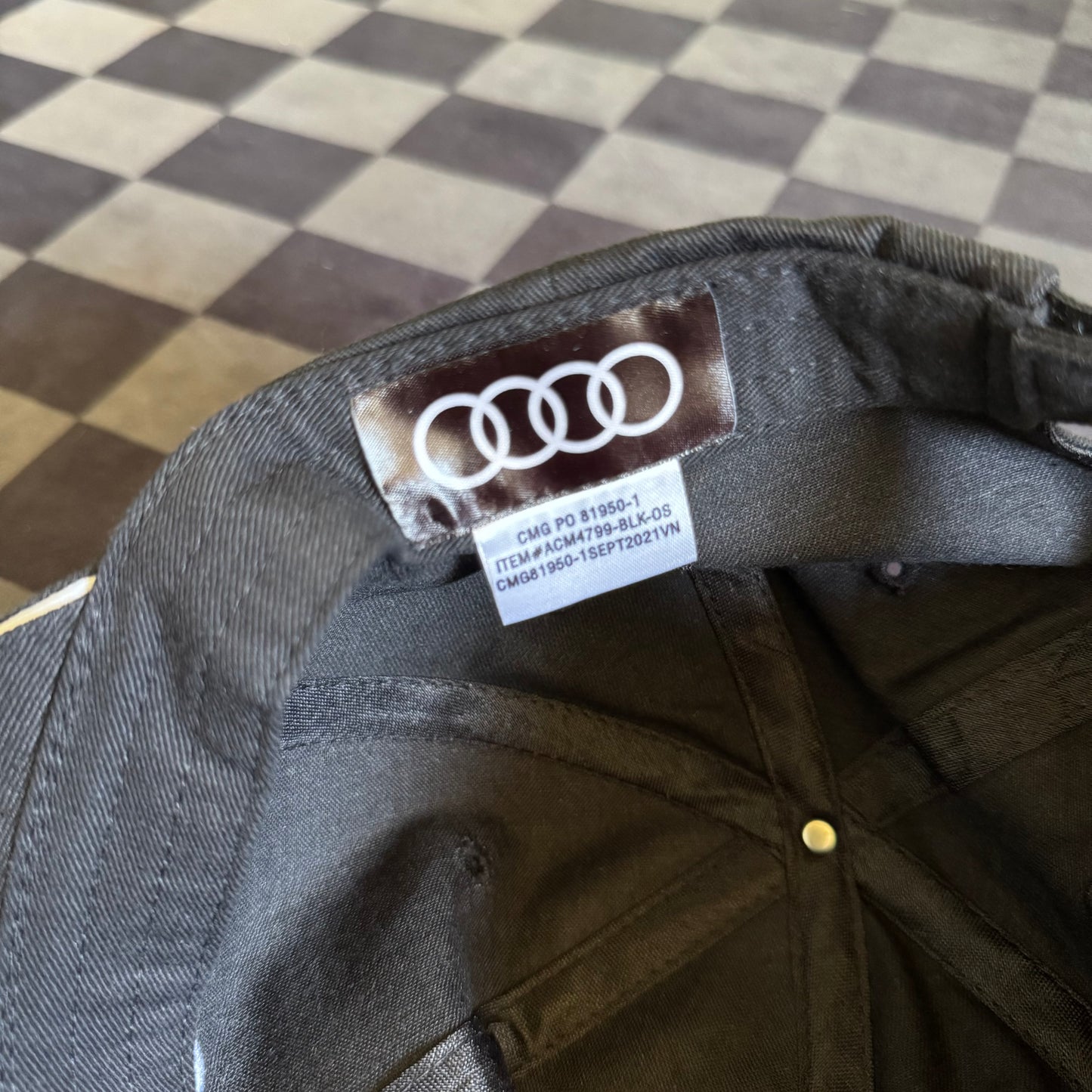 Audi Motorsports Black White Hat Cap