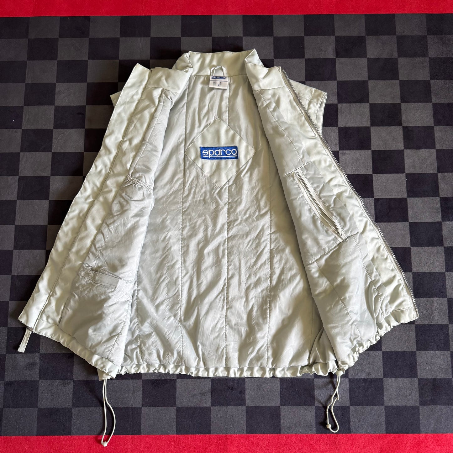 Vintage 90s Sparco Racing Grey Vest Jacket Size Small
