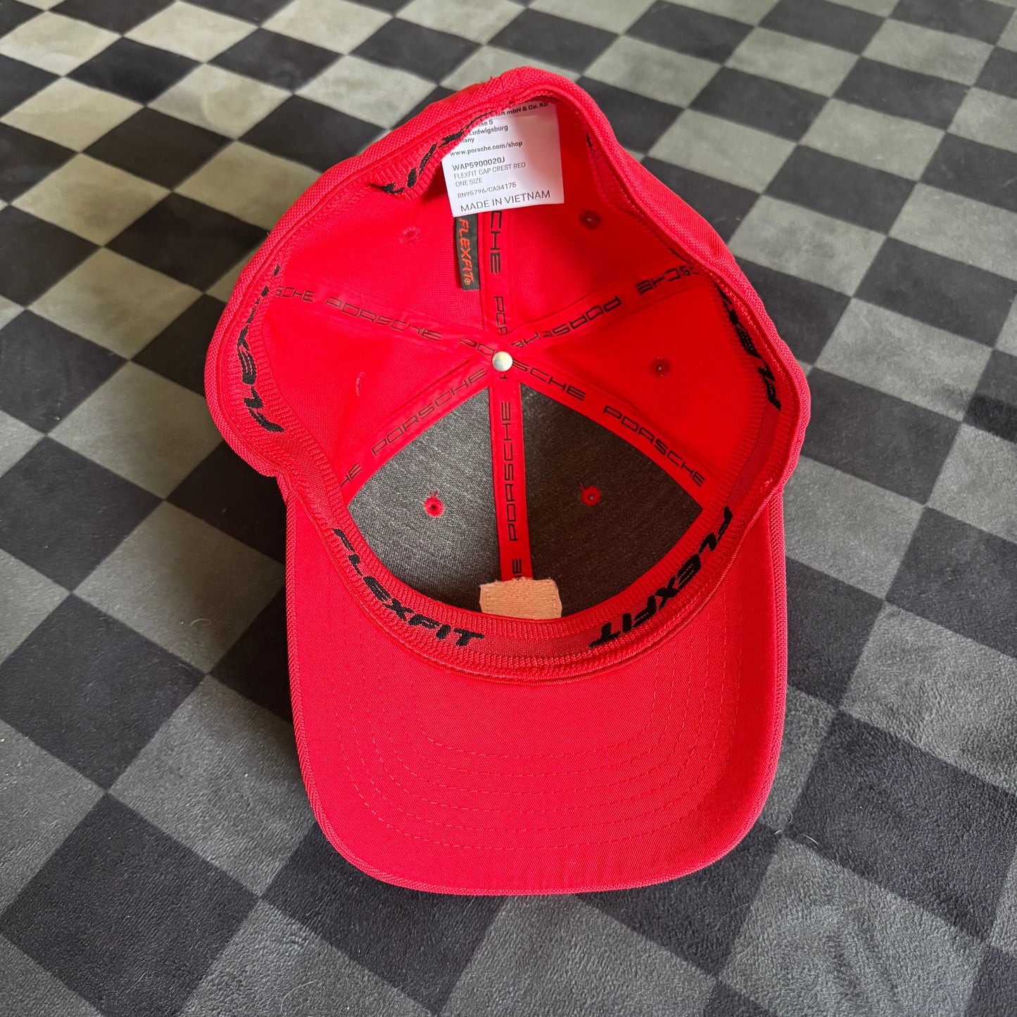 Vintage Porsche Stuttgart Red FlexFit Hat Cap