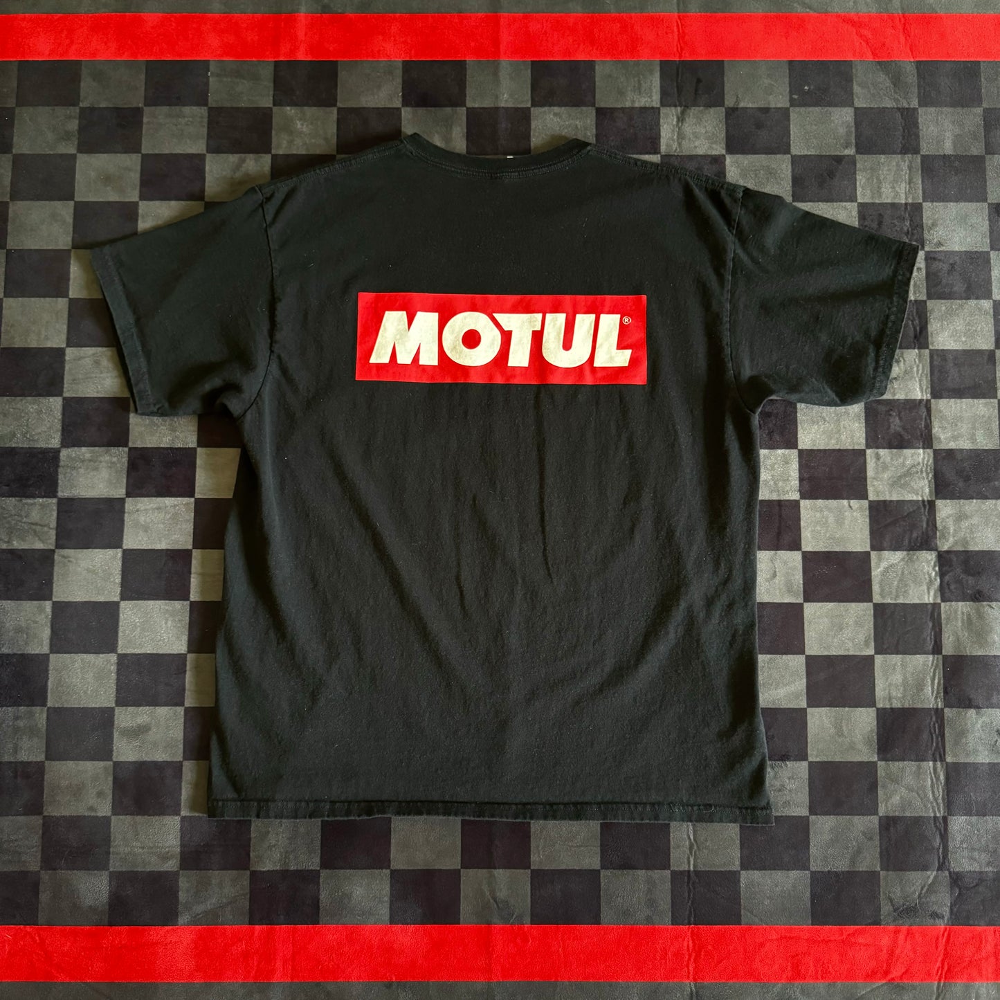 90s Motul Oil Box Logo Red Black T Shirt XL