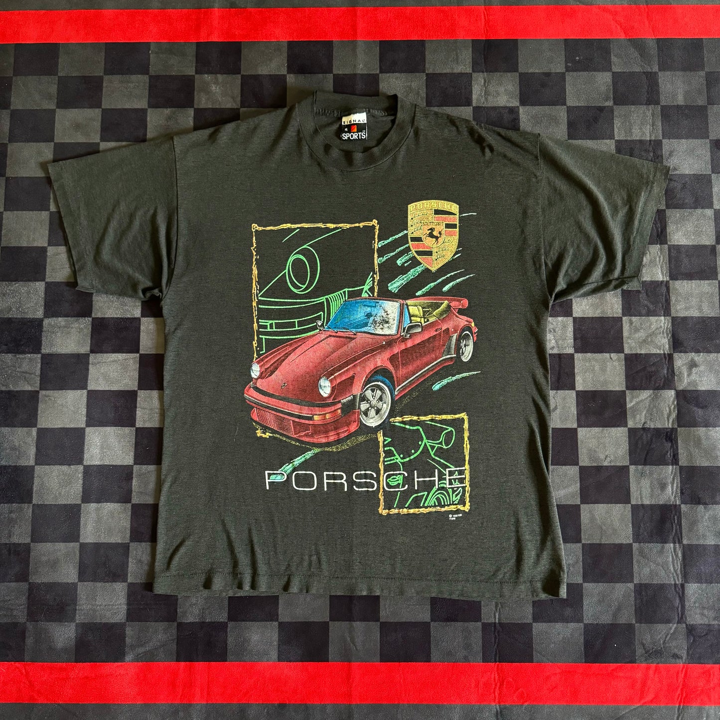 Porsche 911 Cabriolet Black T Shirt XL