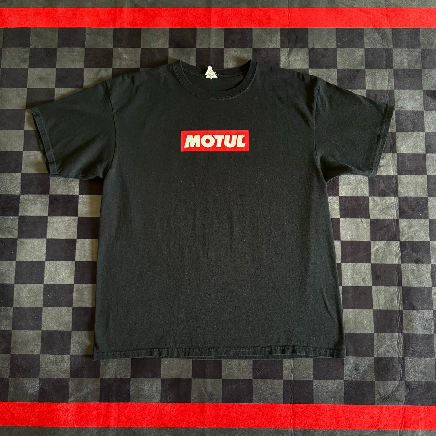 90s Motul Oil Box Logo Red Black T Shirt XL