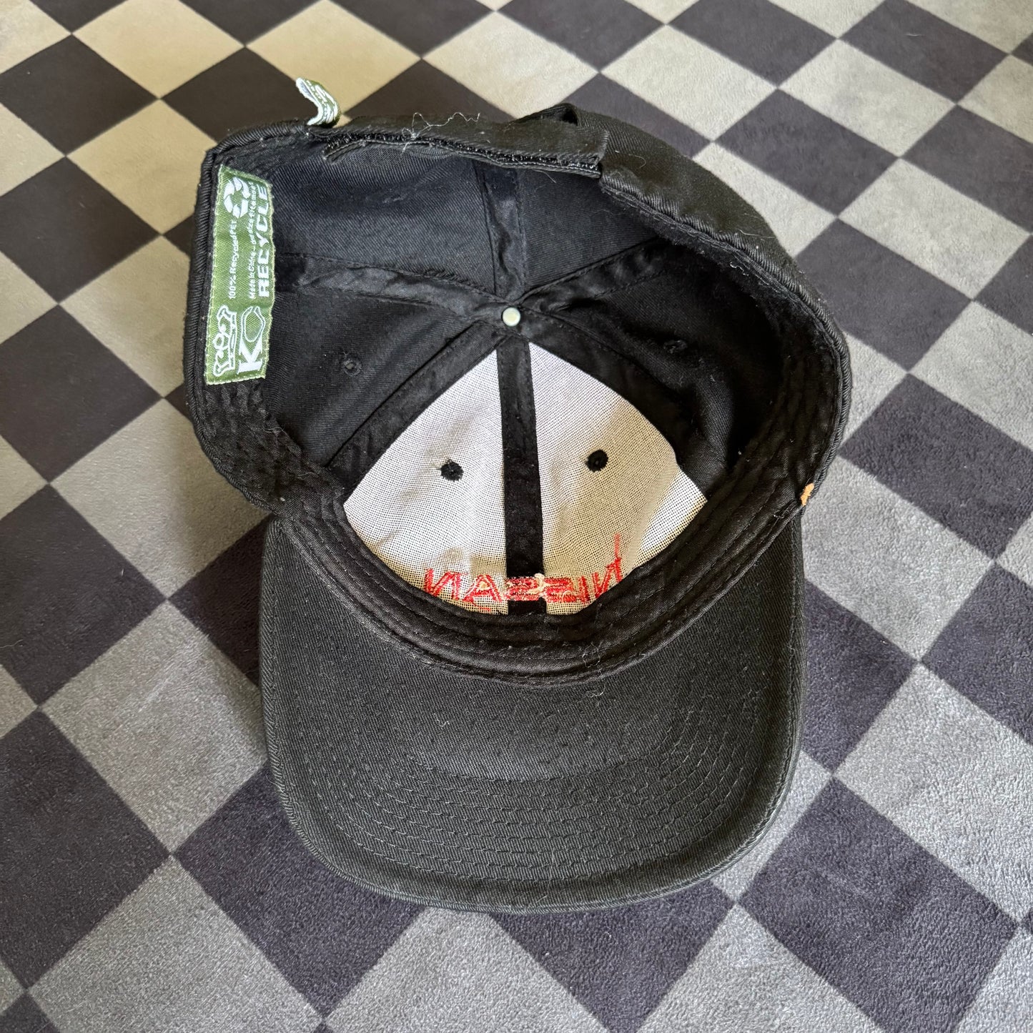 Vintage Nissan Black Strapback Hat Cap