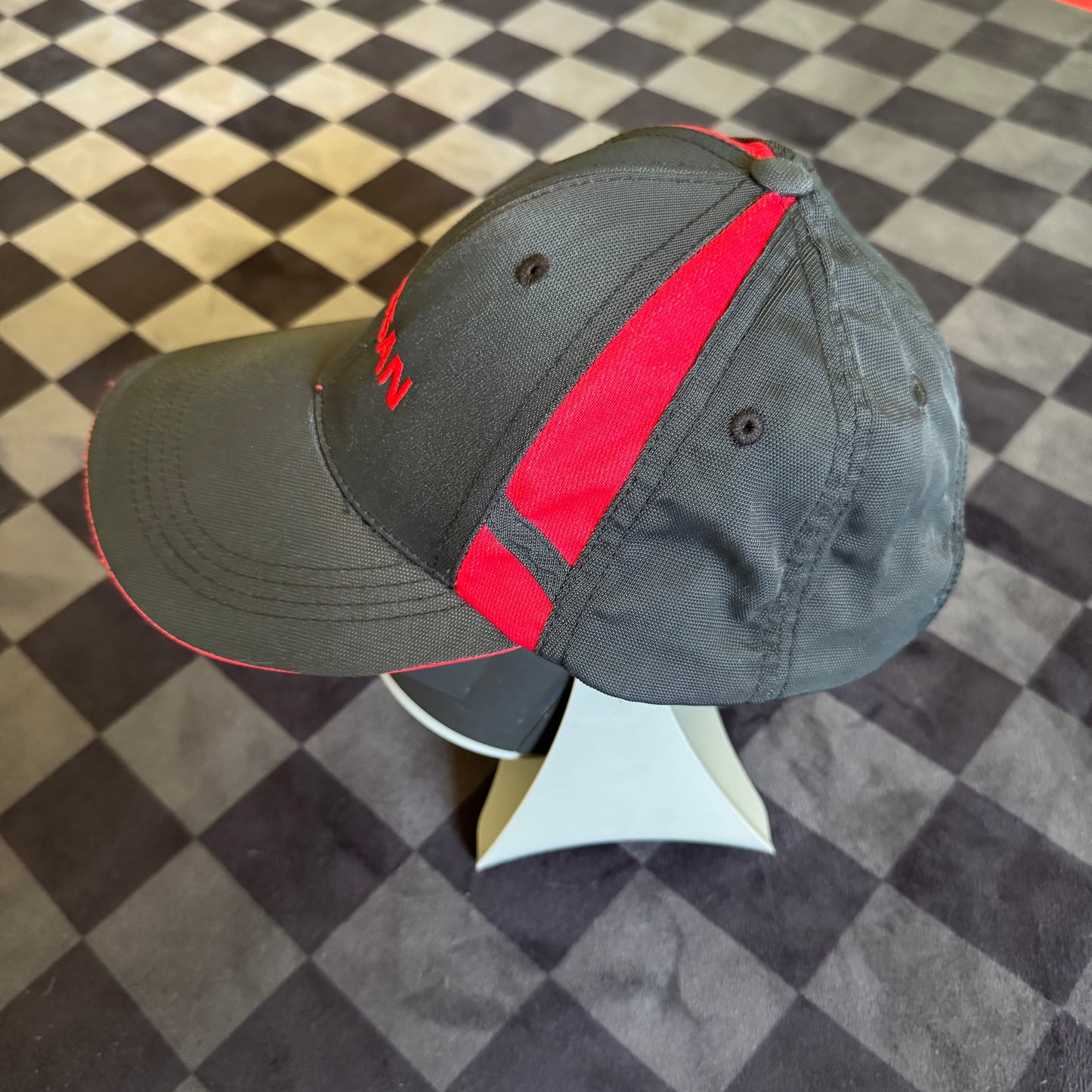 Vintage Nissan Black Red Strapback Hat Cap