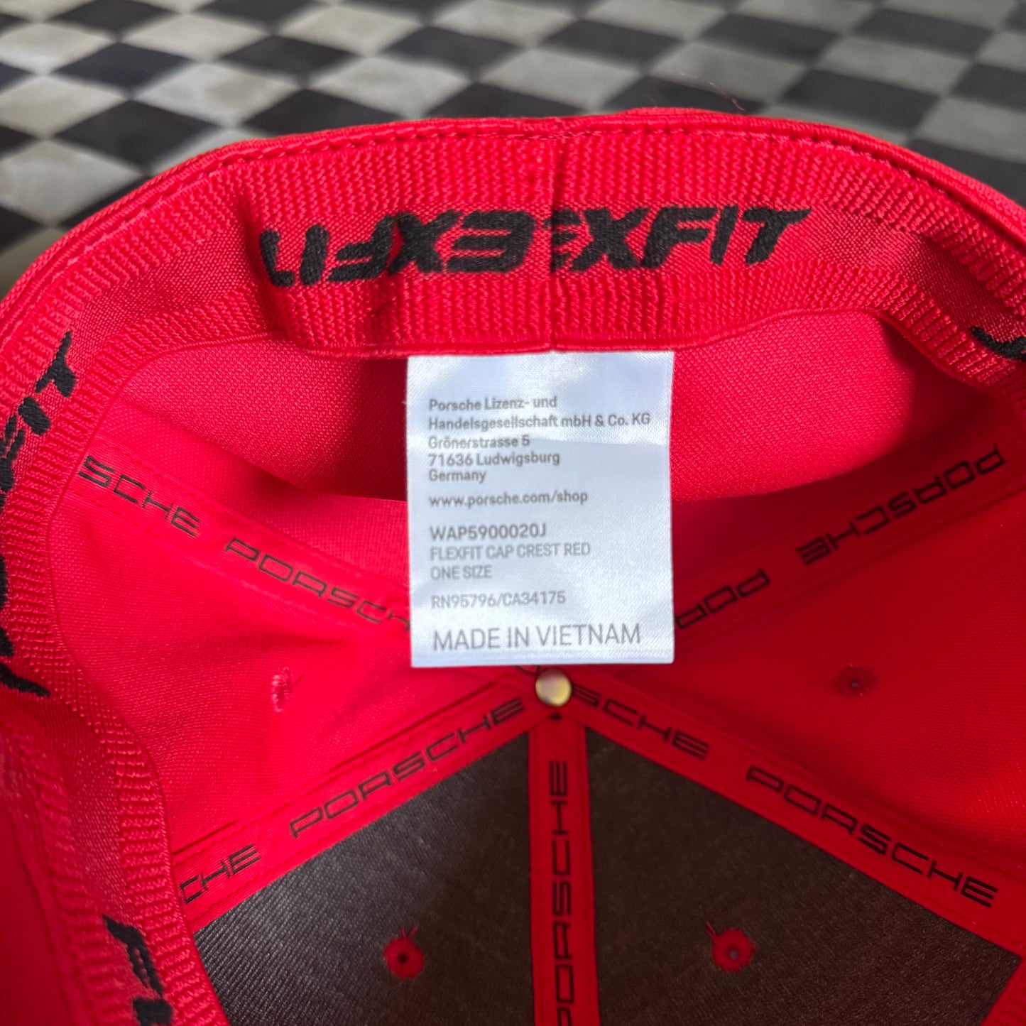 Vintage Porsche Stuttgart Red FlexFit Hat Cap