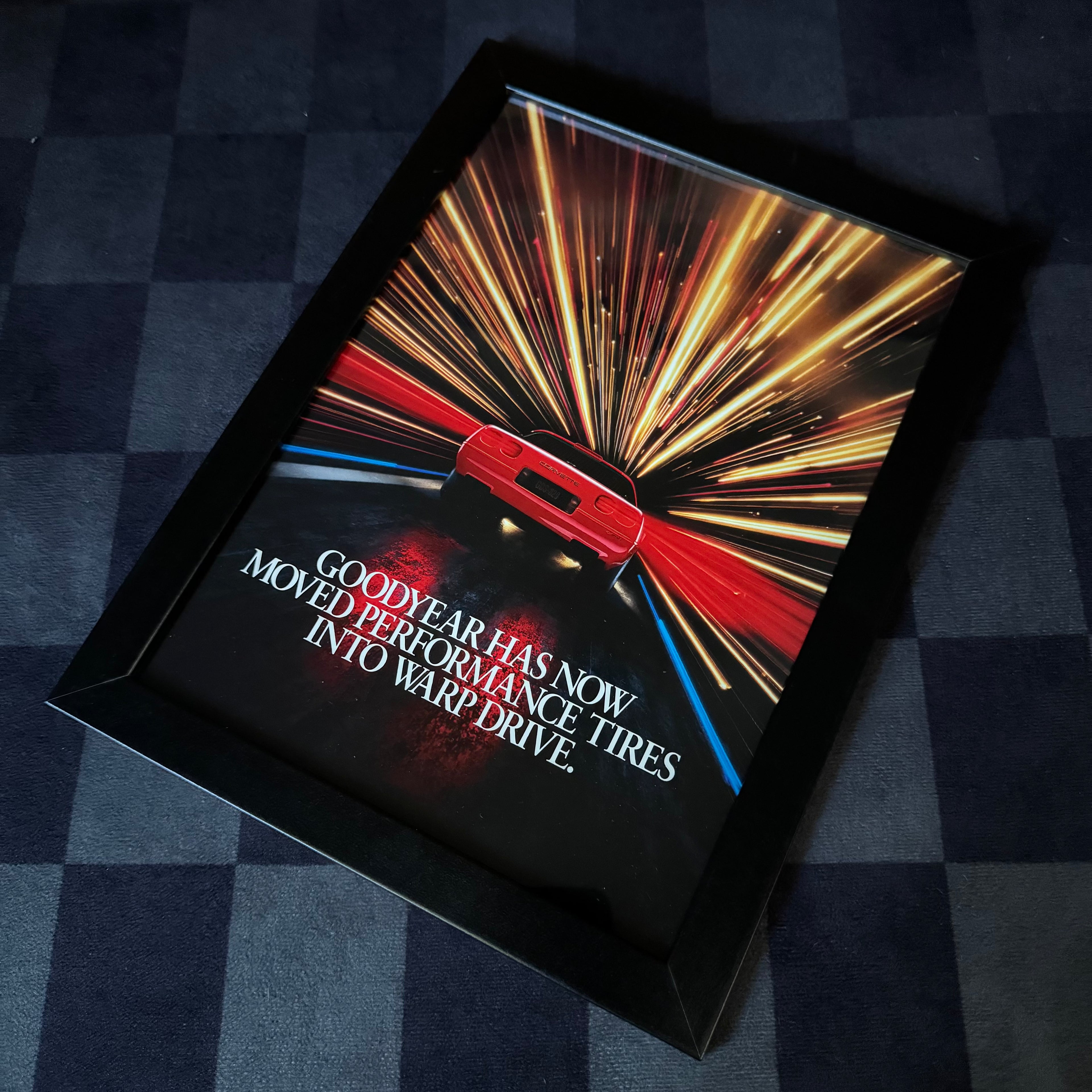 Corvette C4 Goodyear Tires Warp Drive Framed Advertisement