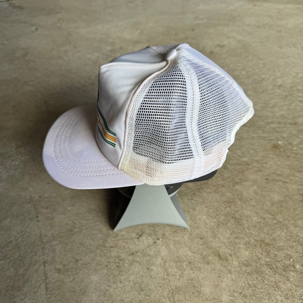 80s Porsche Quaker State Indy Racing White Trucker Hat