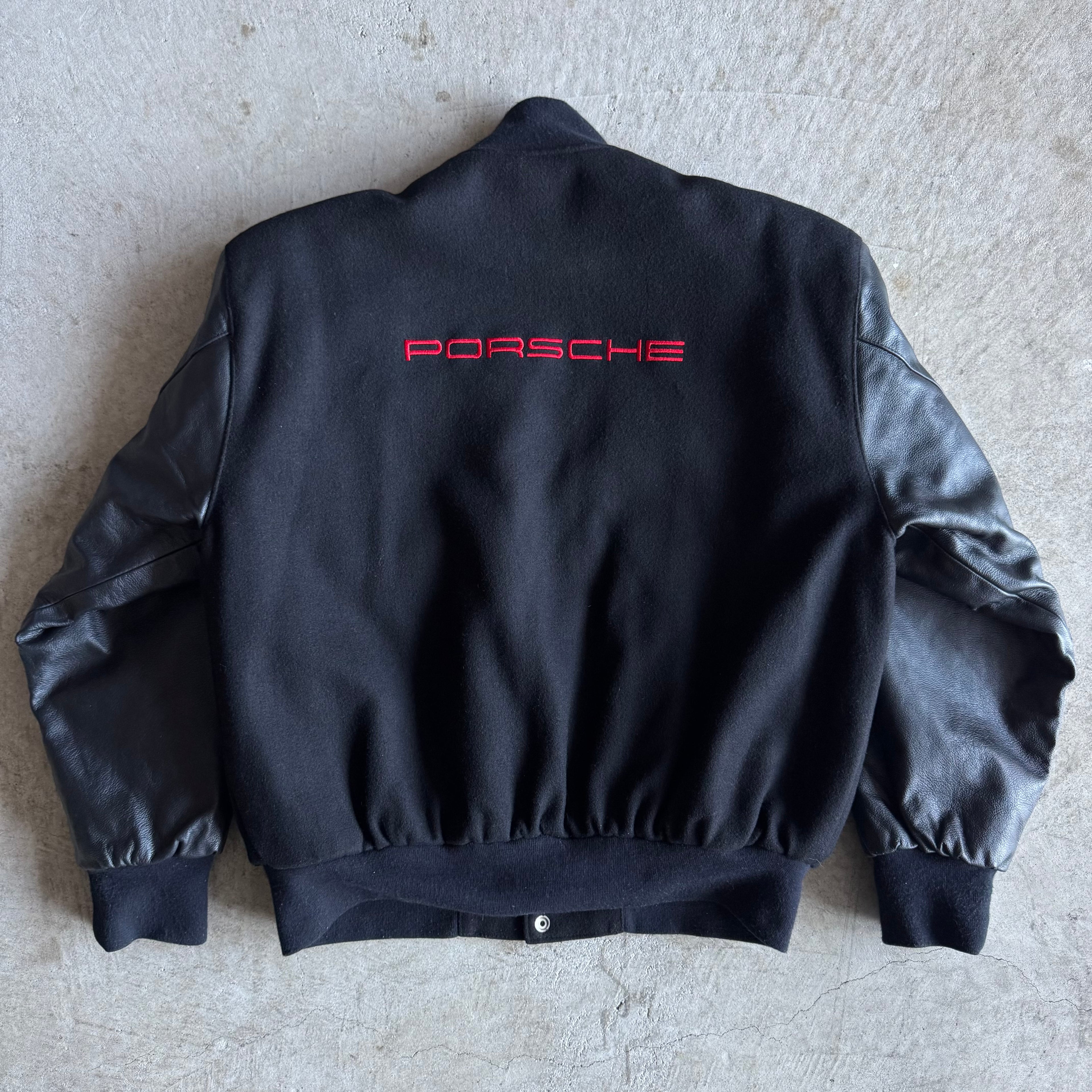 90s Porsche Laguna Varsity Leather Jacket (M)