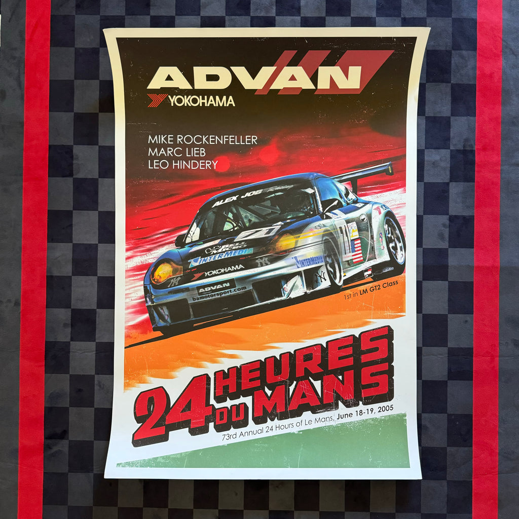 Original 2005 Advan Yokohama 24 Hours of Le Mans Porsche GT2 Poster