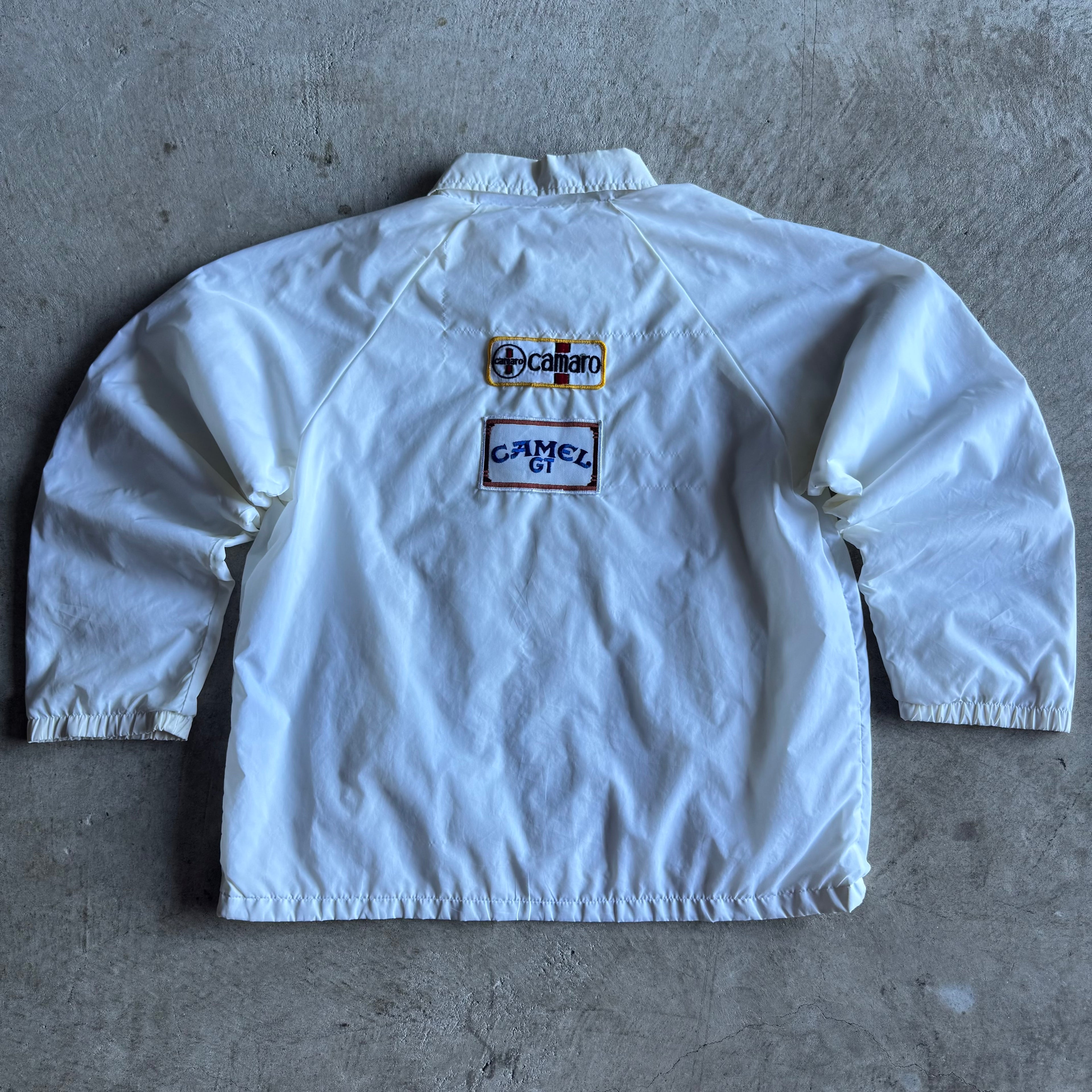 Vintage 80s Camel GT Porsche Lowenbrau IMSA White Jacket Size Large XL