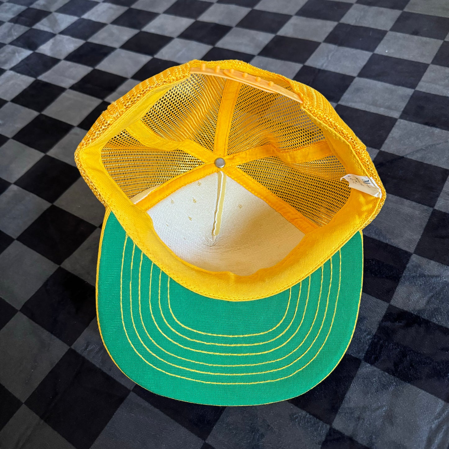 90s Champion Spark Plugs Yellow/White Trucker Hat