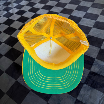 90s Champion Spark Plugs Yellow/White Trucker Hat