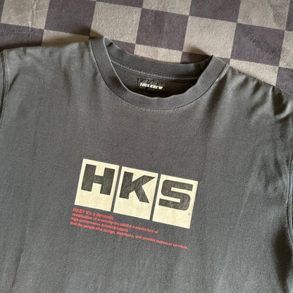 HKS Crew Block Logo Black T-Shirt Large