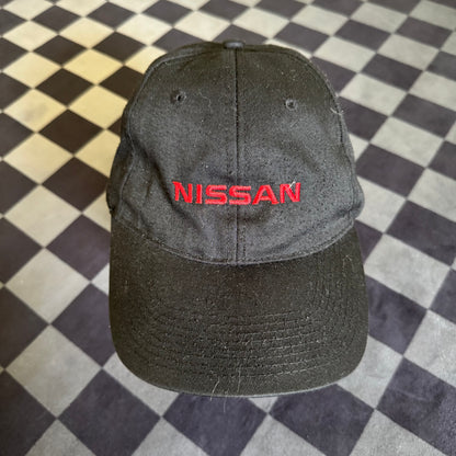 Vintage Nissan Black Strapback Hat Cap