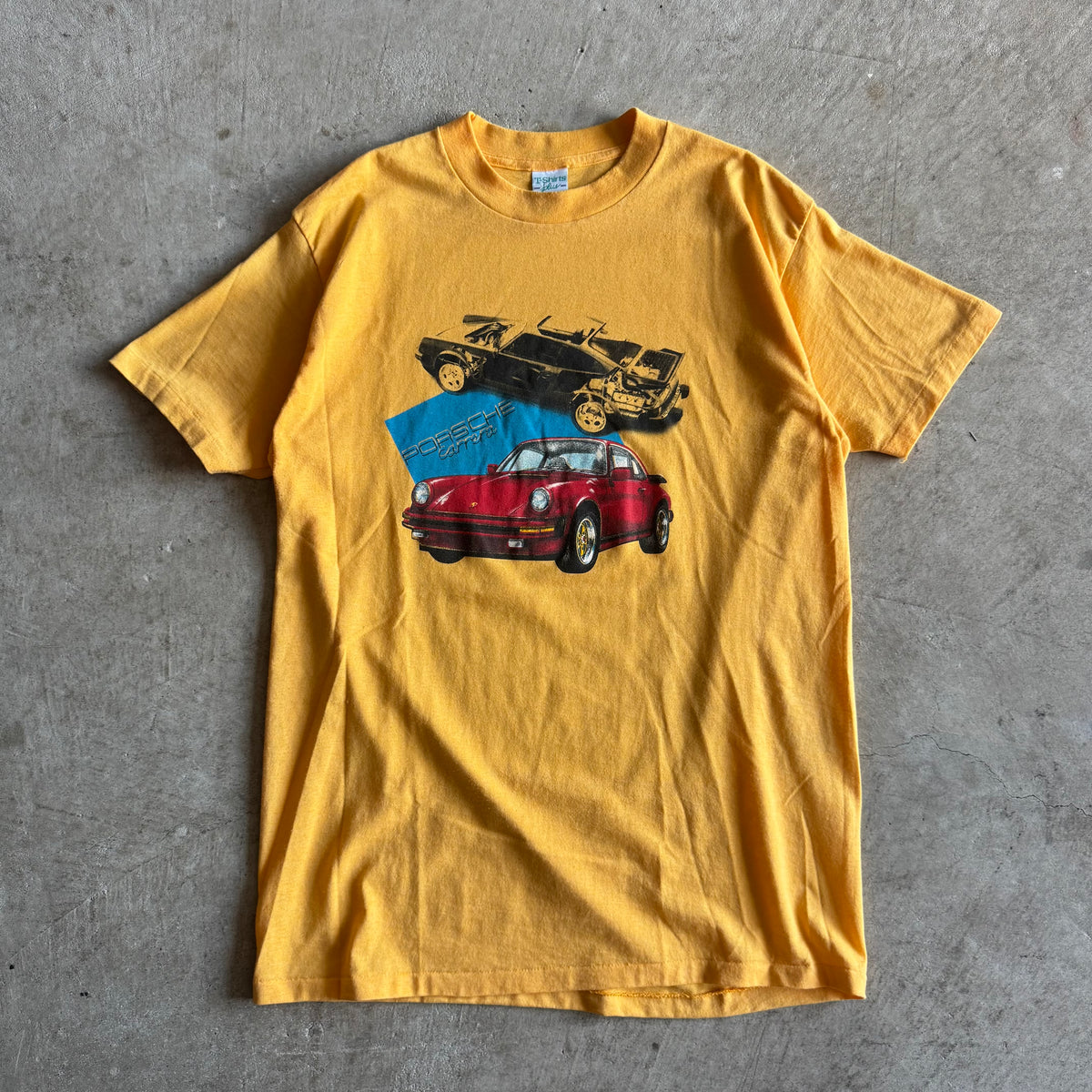 80s Porsche 911 Carrera 930 Yellow T Shirt (L)