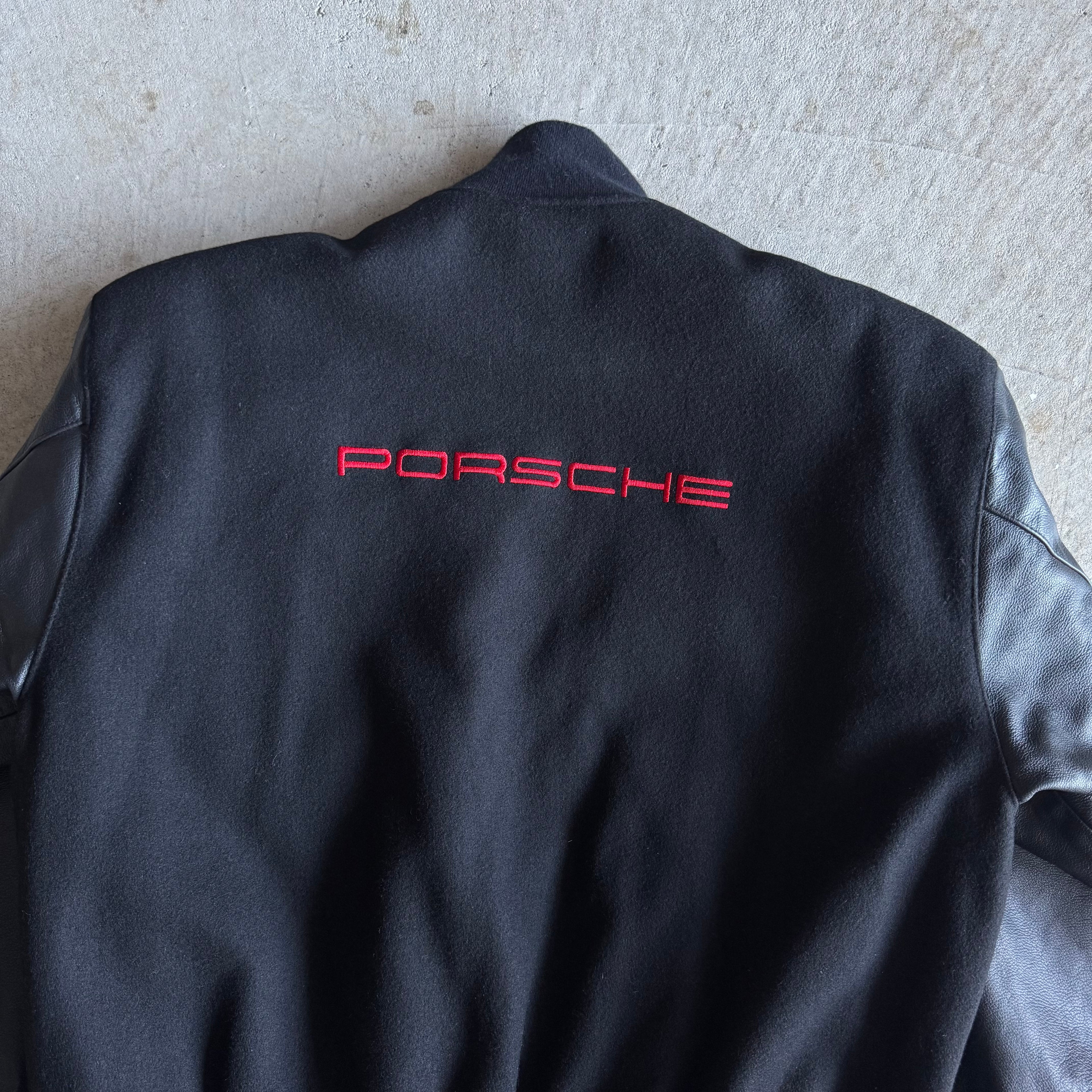 90s Porsche Laguna Varsity Leather Jacket (M)