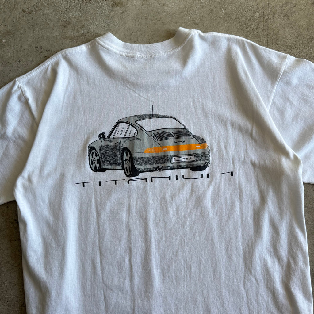 90s Porsche Stein Titanium Carrera S White T Shirt (XL)