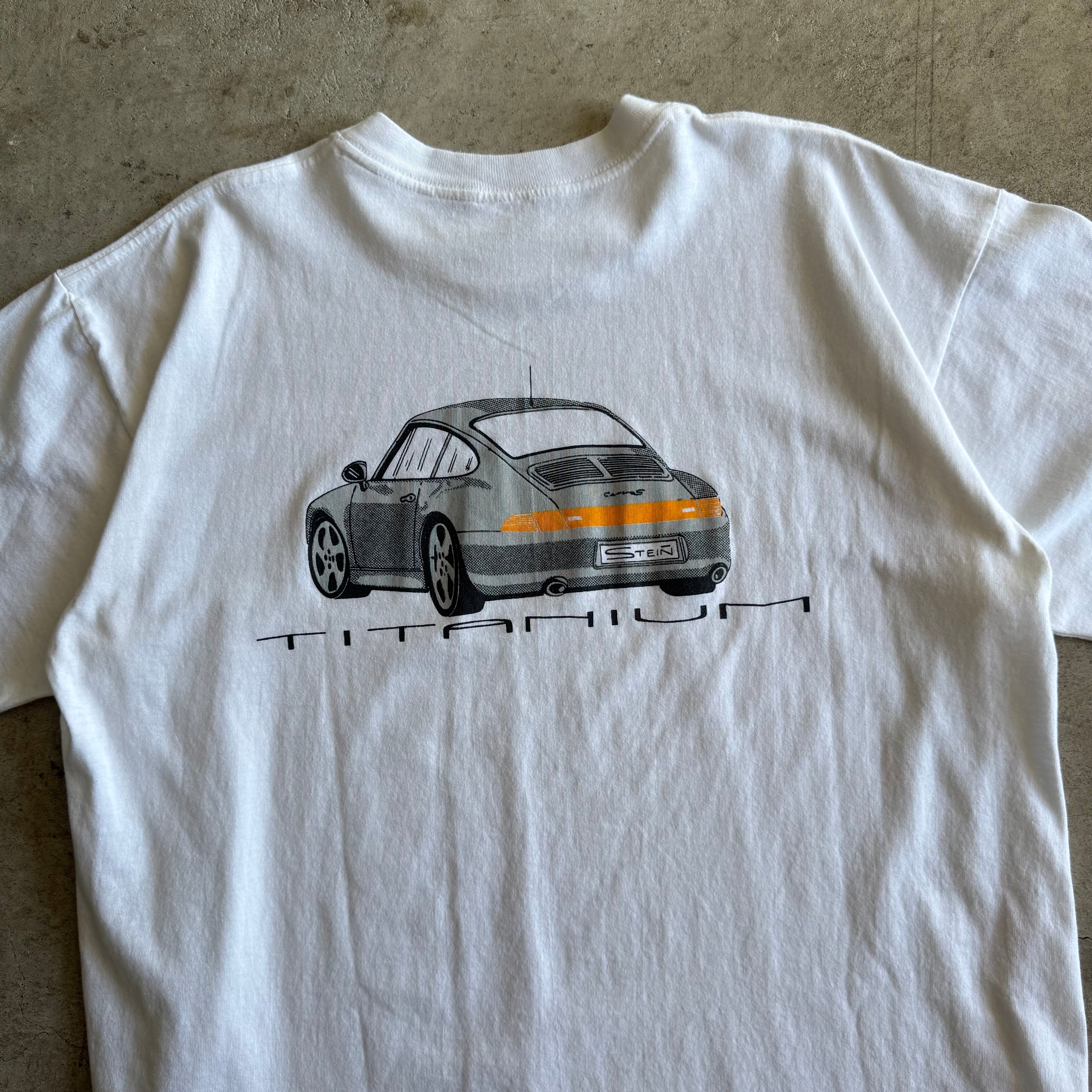 90s Porsche Stein Titanium Carrera S White T Shirt (XL)