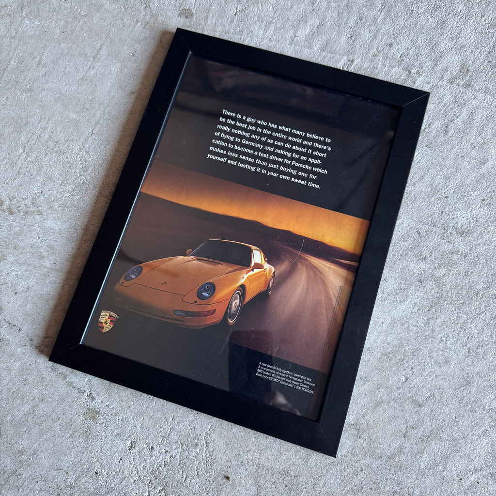 1994 Porsche Carrera Best Job in the World Framed Advertisement