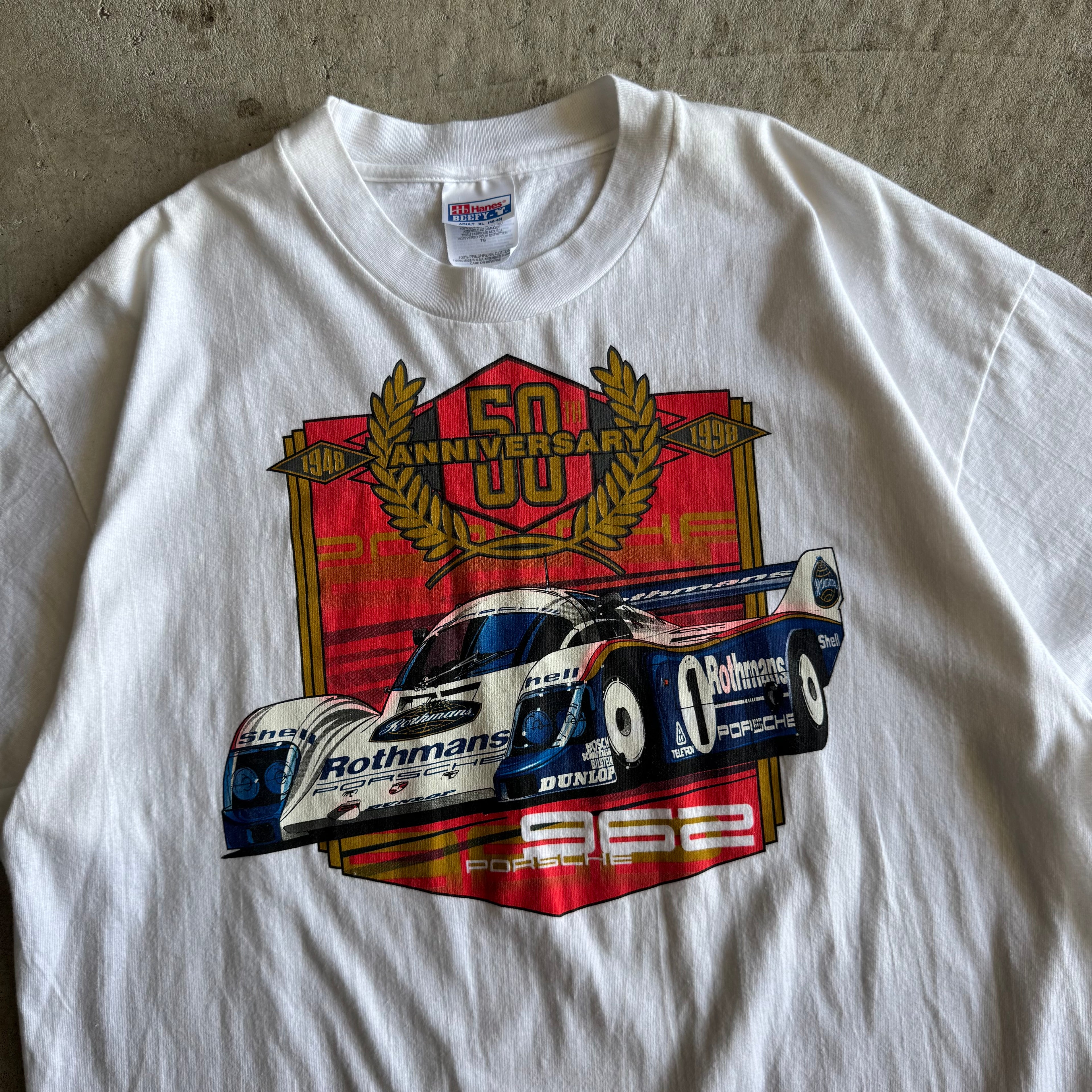 1998 Porsche 50th Anniversary Rothmans 962 White T Shirt (XL)