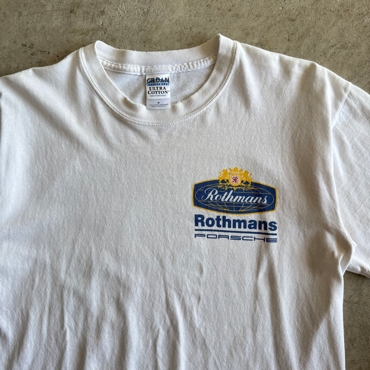 90s Porsche Rothmans Racing Distressed White T Shirt (M)