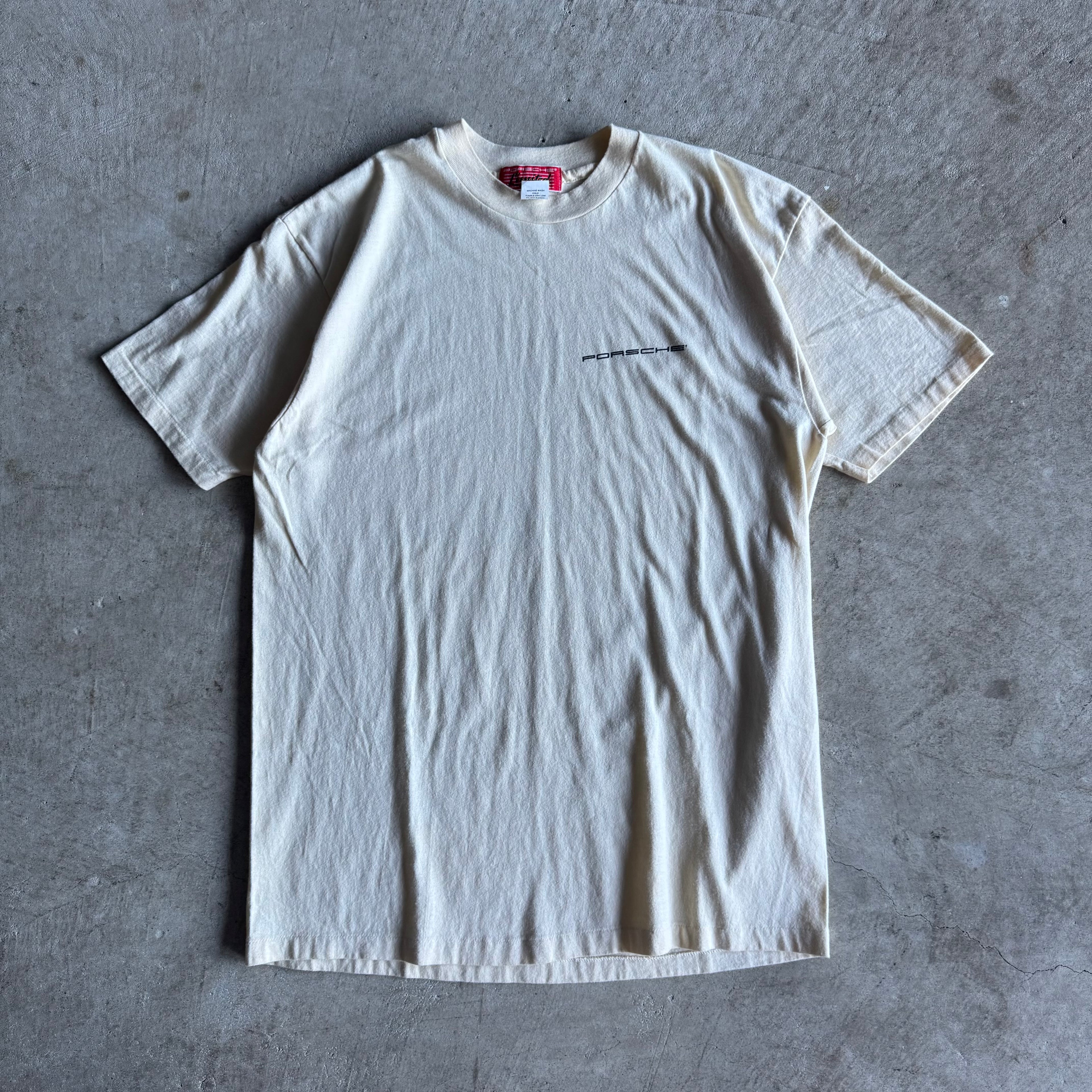80s Porsche Limited Rally Paris Dakar Beige Victory Poster T Shirt (XL)