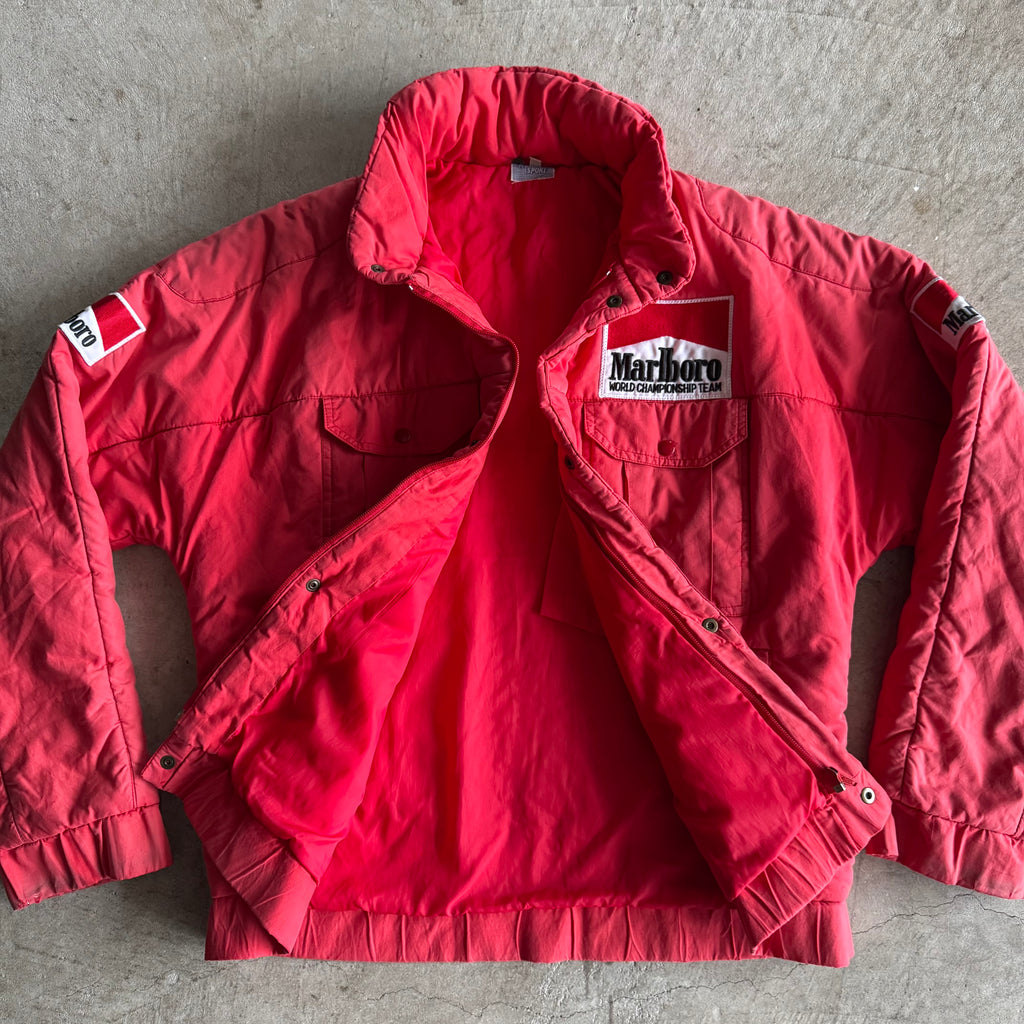 90s Marlboro Racing World Championship Team Red Puffer Jacket (L)