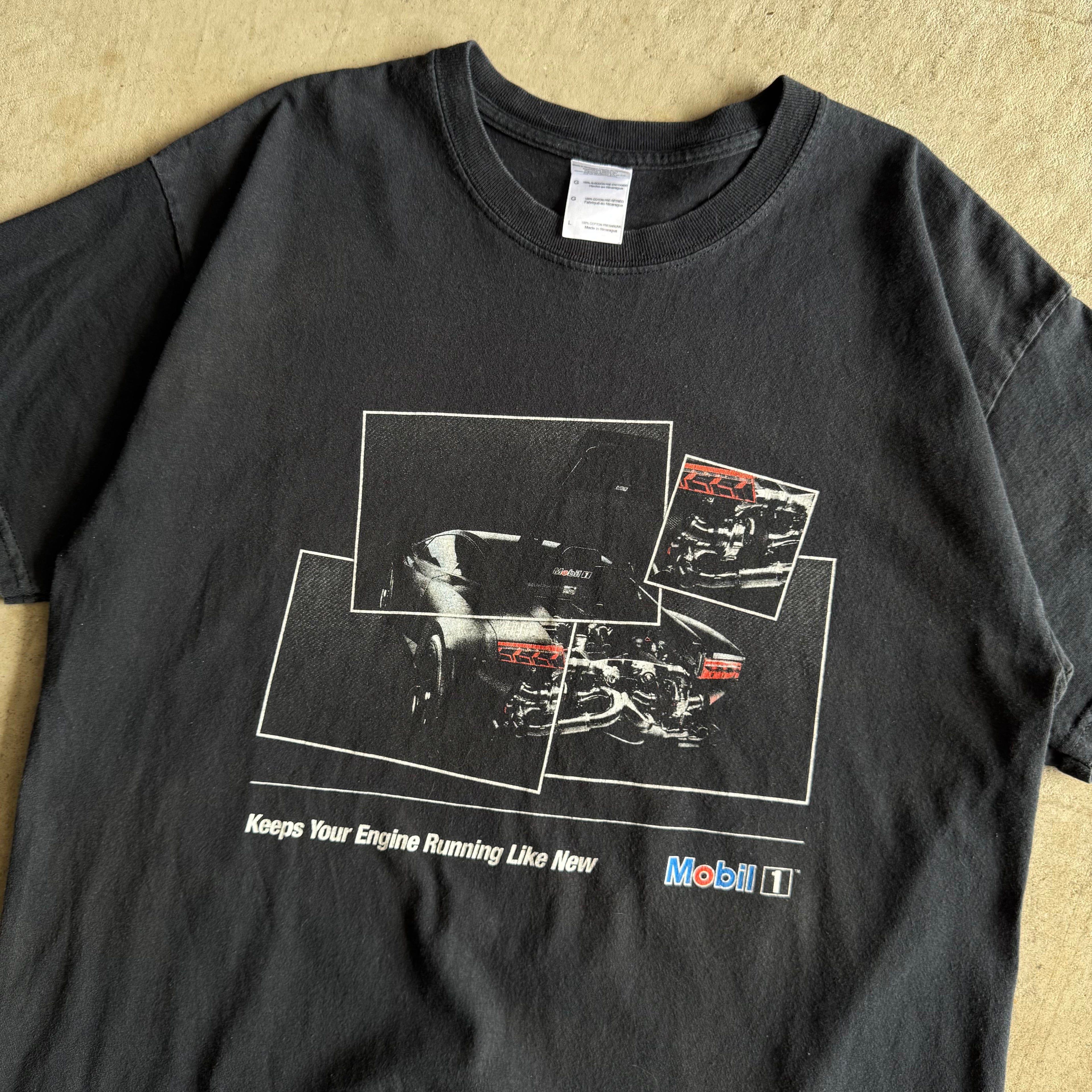 2000s Mobil 1 Oil Lamborghini Black T Shirt (L)