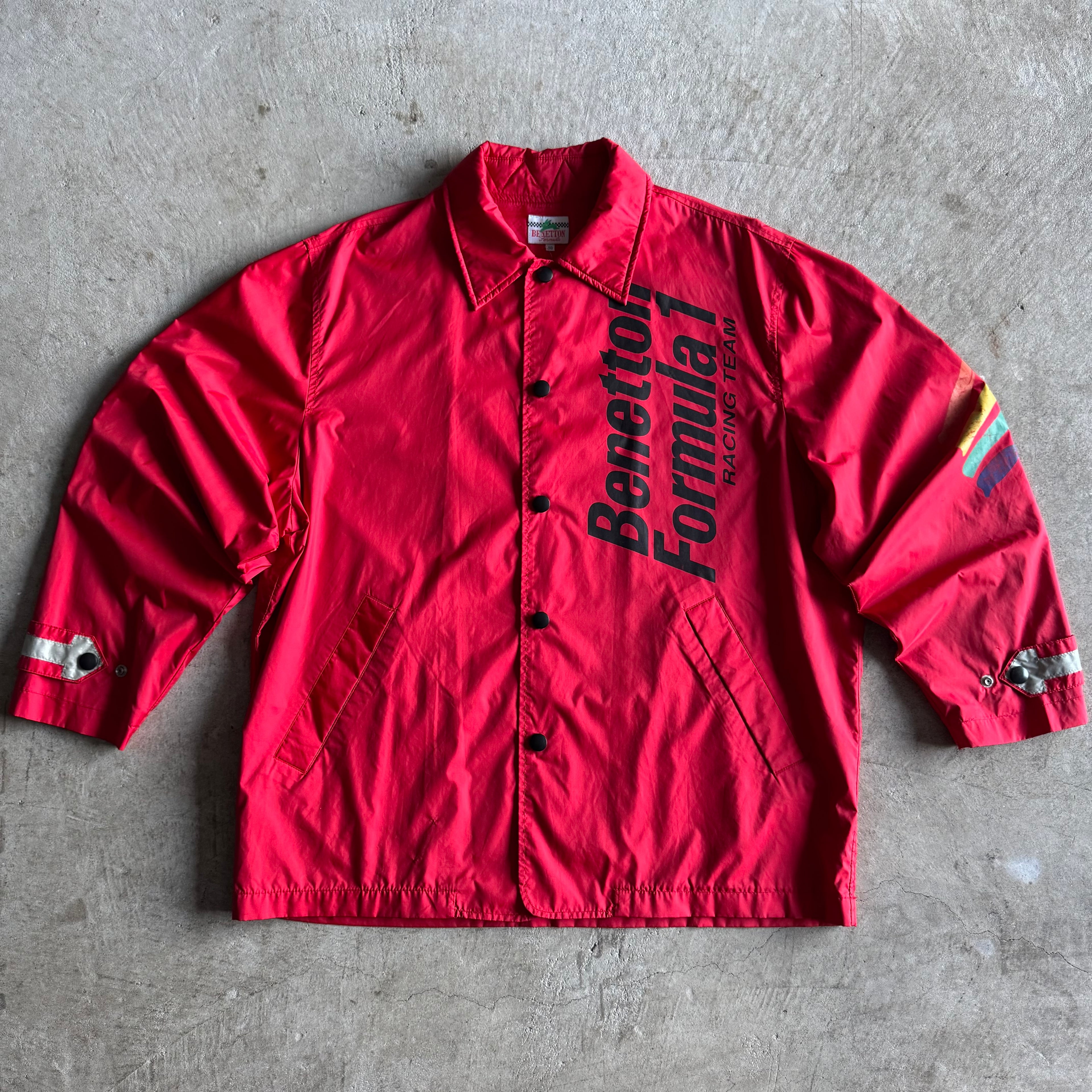 Vintage 90s Benetton Formula 1 F1 Racing Team Coat Jacket Size XL