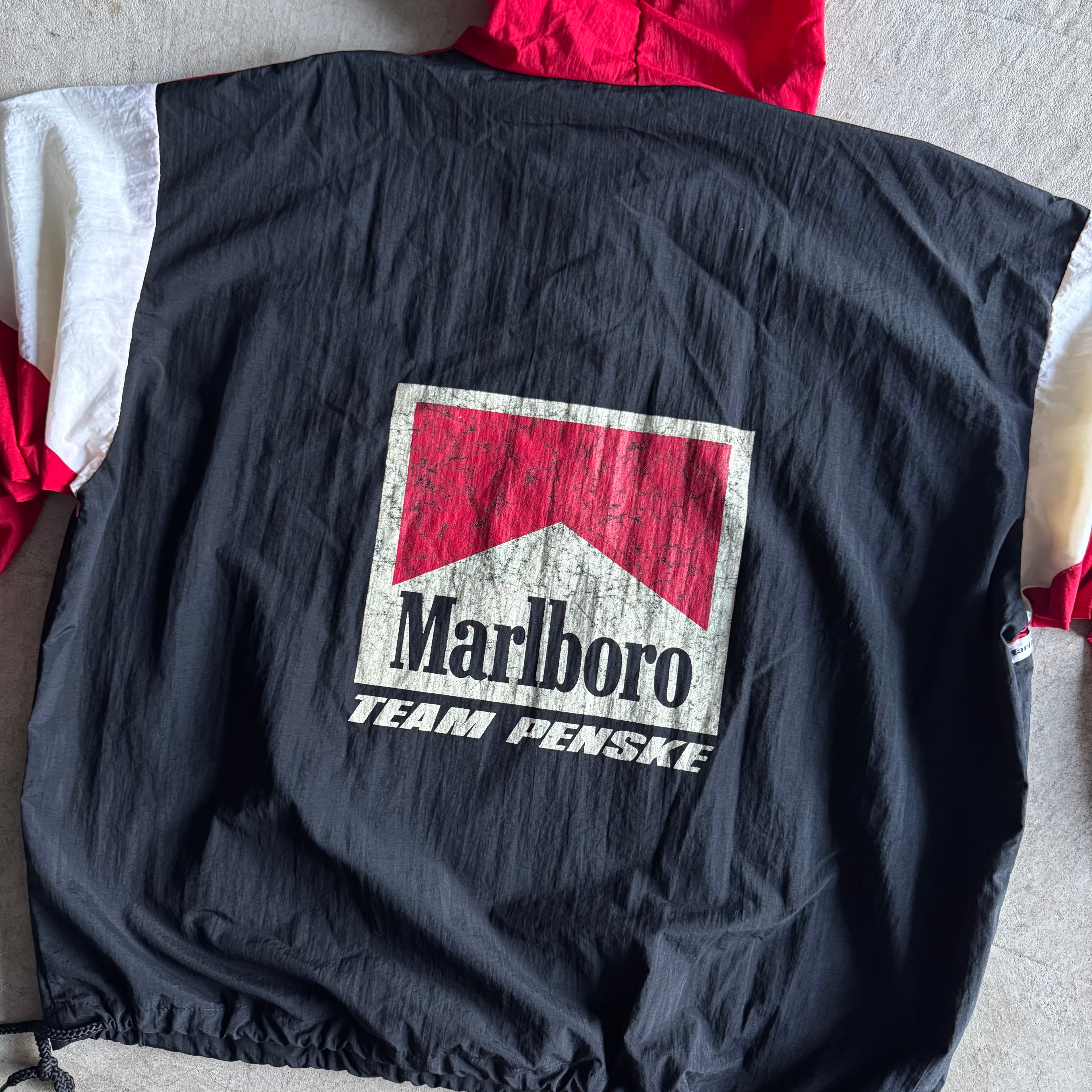 Vintage 90s Marlboro Team Penske Indy Racing Anorak Jacket Size XL
