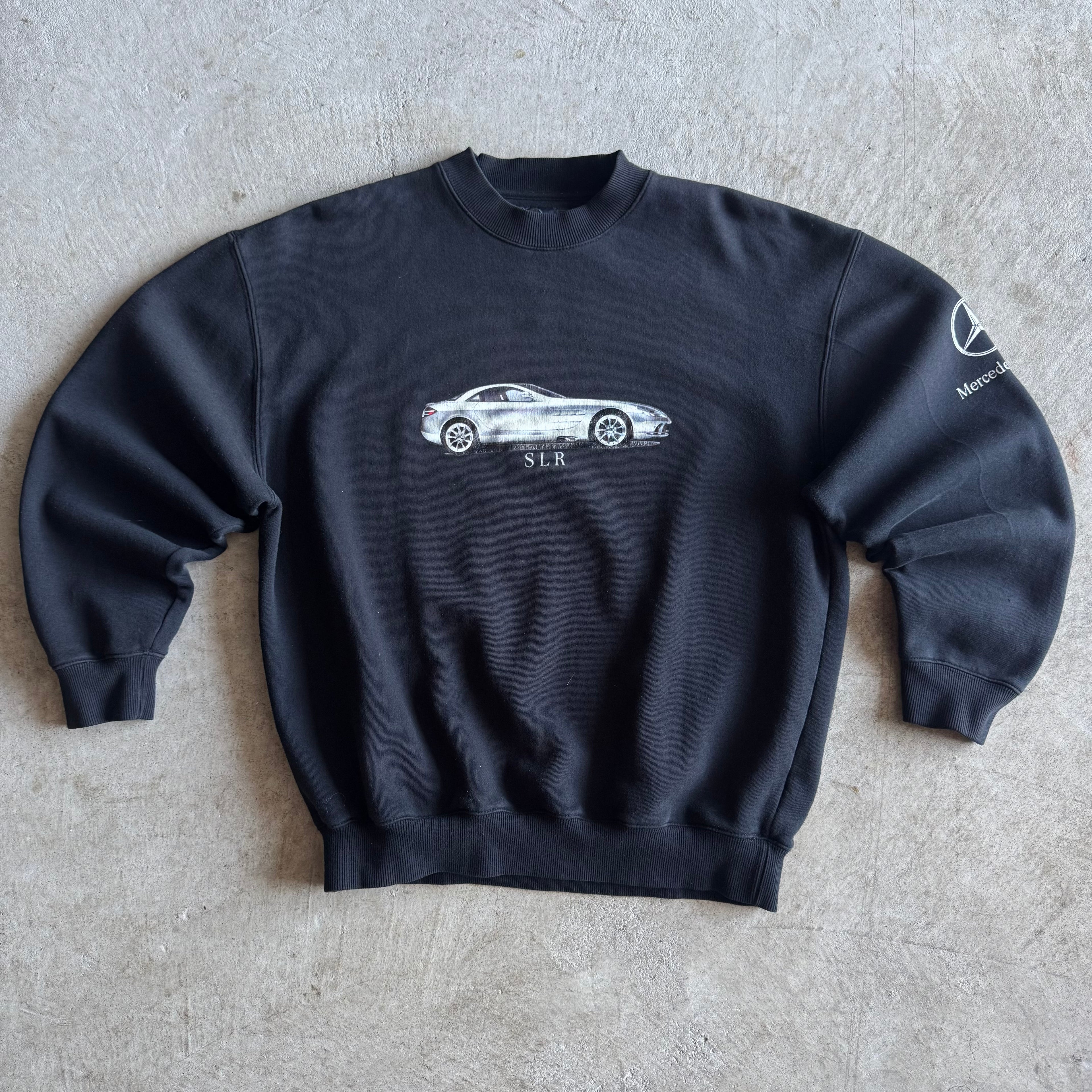 Vintage 2000s Mercedes-Benz SLR McLaren Bilskadesenter Pullover Sweater Size Large