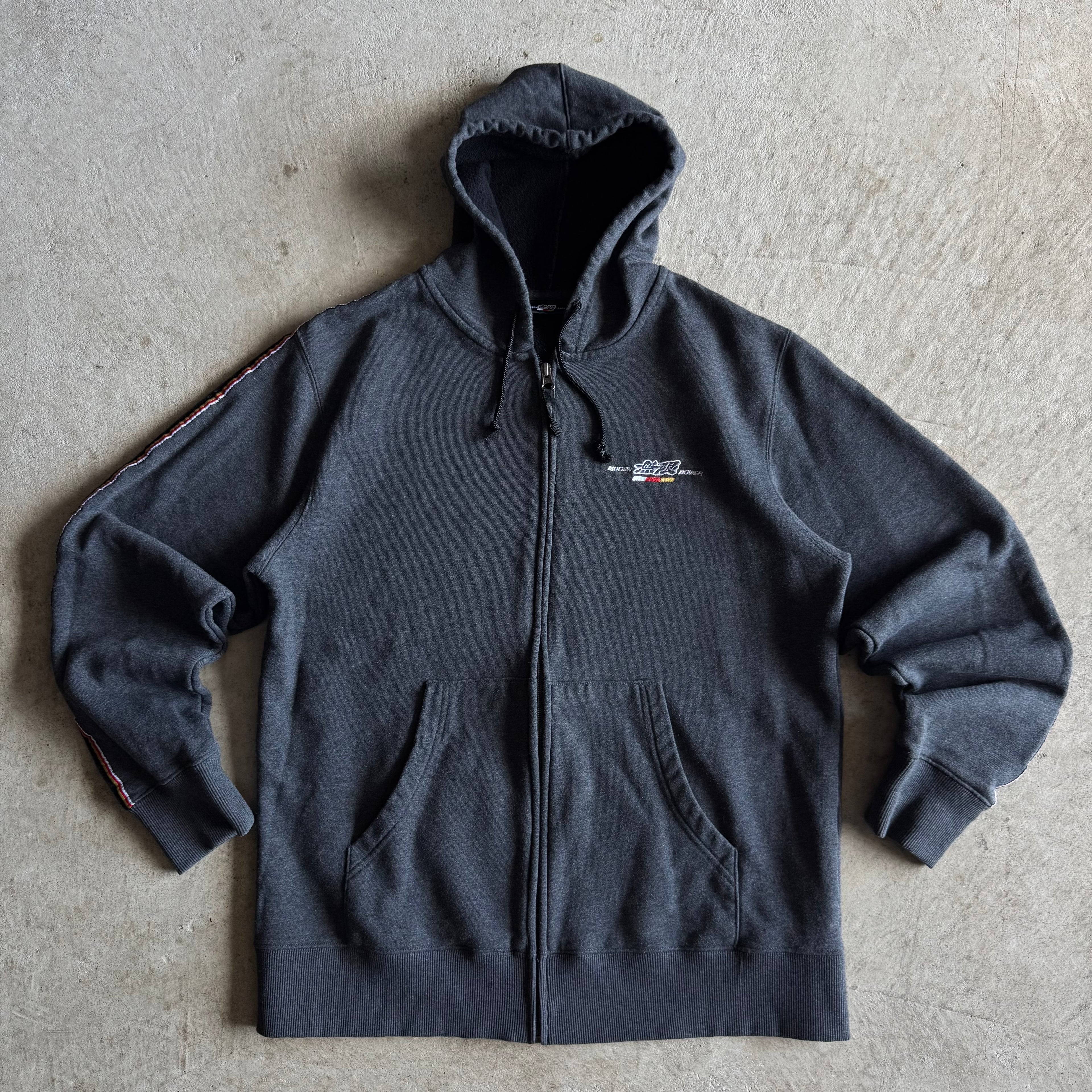90s Mugen Power Honda Racing Grey Hooded Jacket (L)