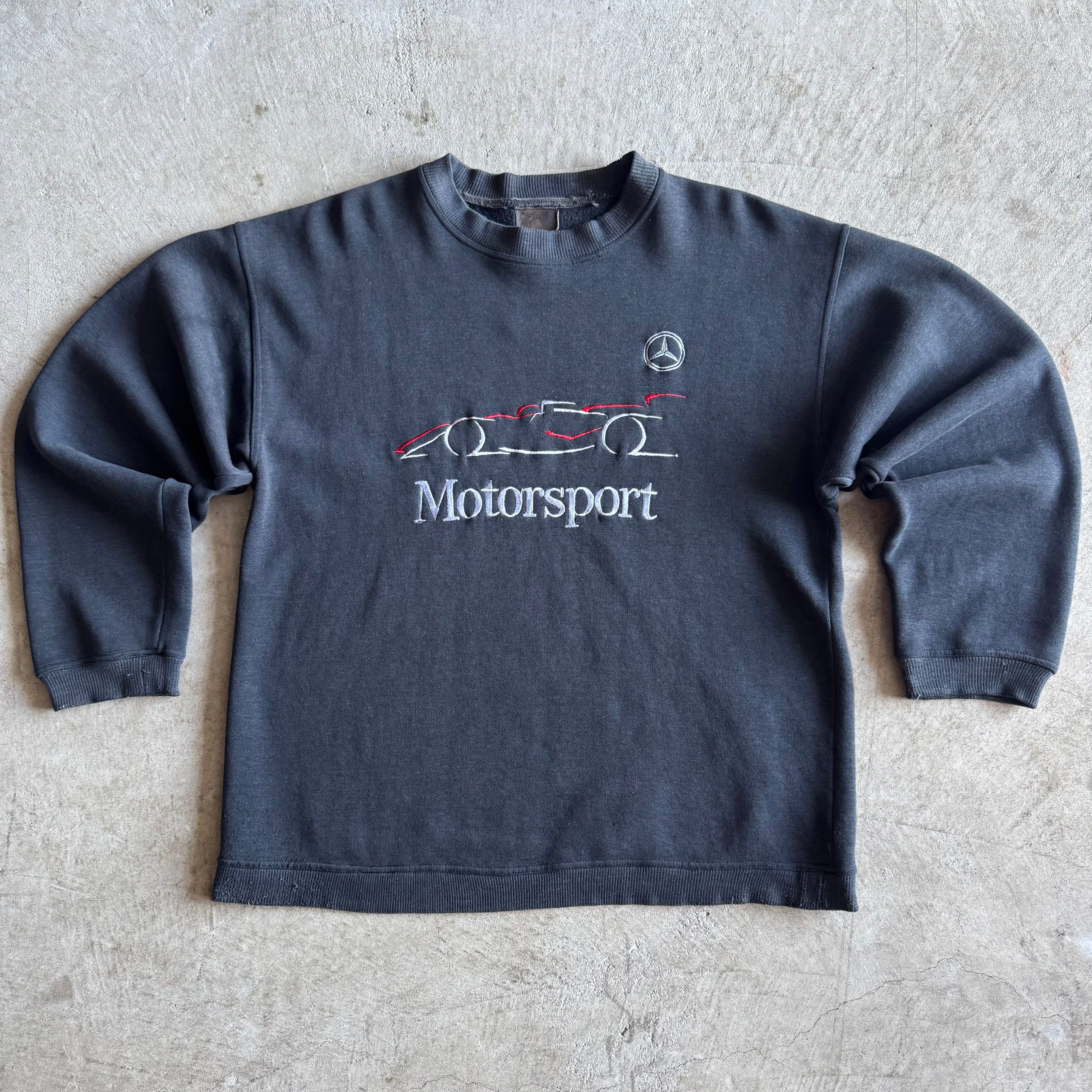 Vintage Mercedes-Benz Motorsport Formula 1 Black Pullover Sweater Size Large