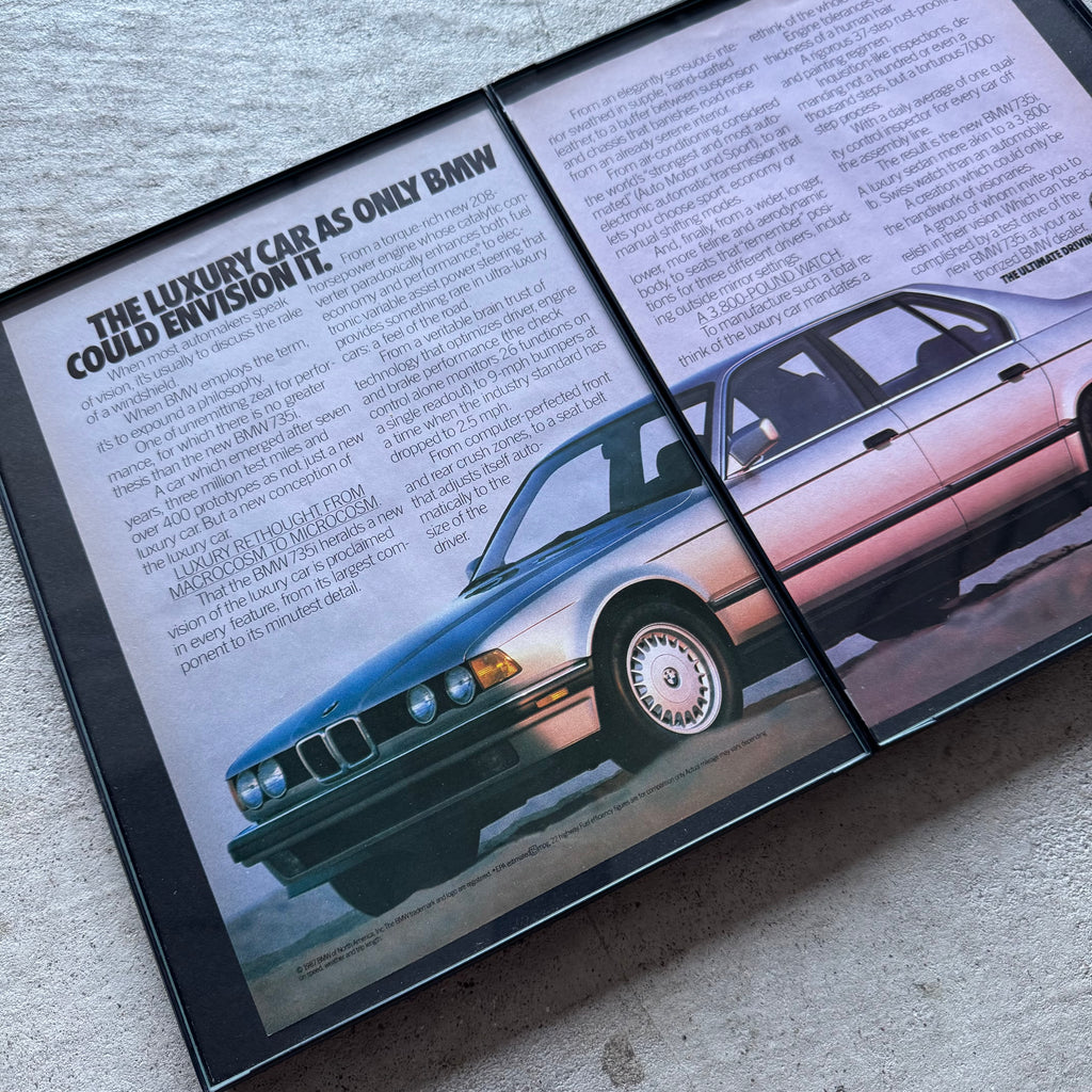 1987 BMW E32 735i Luxury Envision It Framed Advertisement