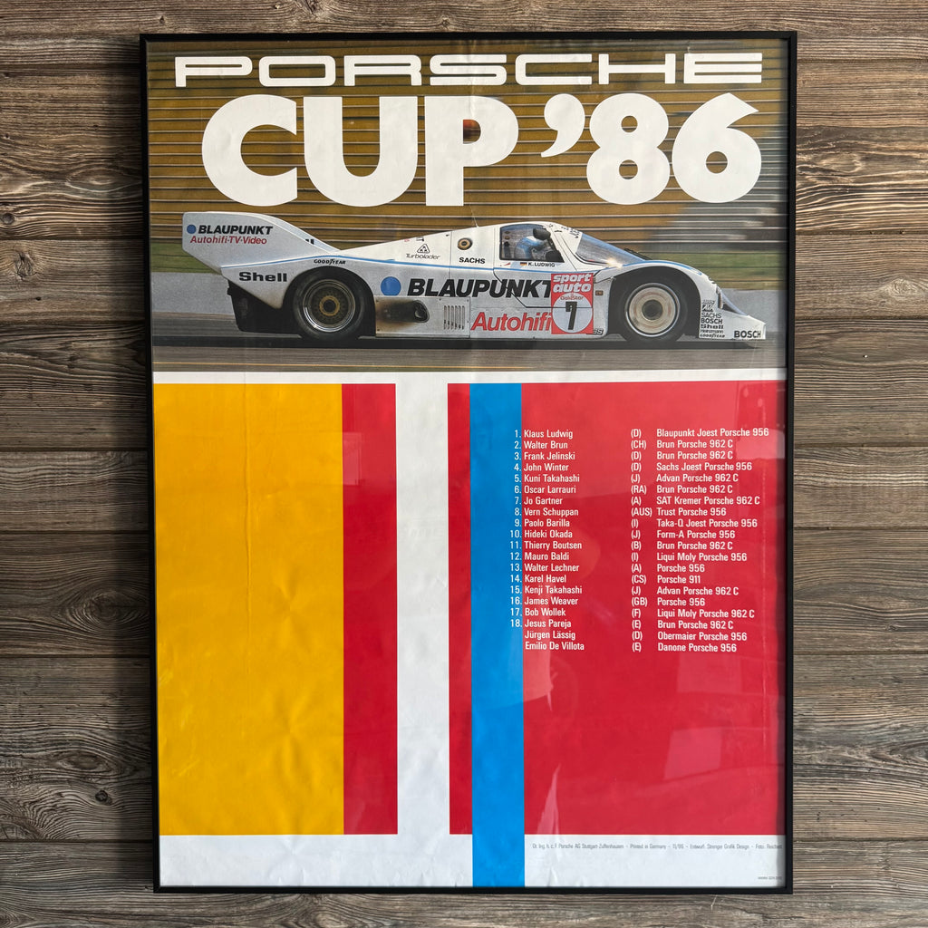 1986 Porsche Cup Blaupunkt 956 Victory Poster