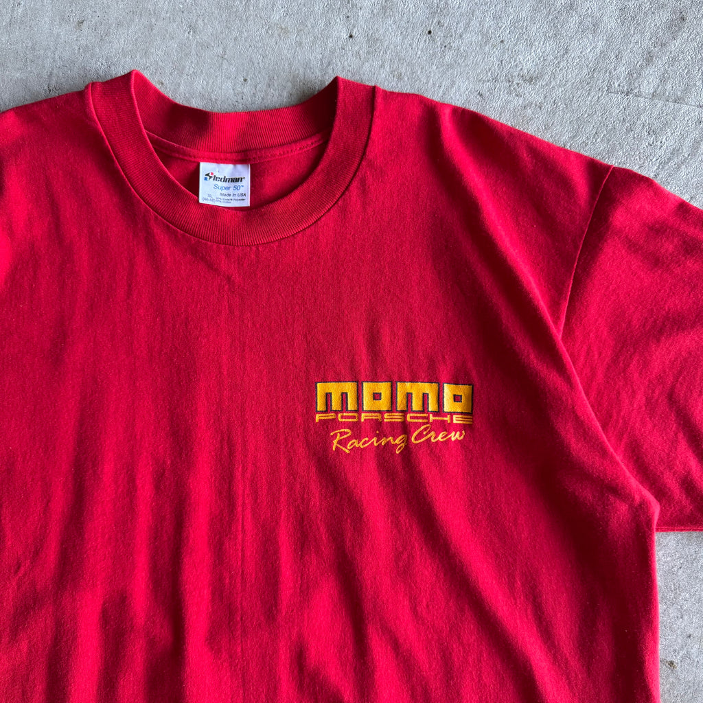 90s Porsche MOMO Racing Crew Red T Shirt (XL)