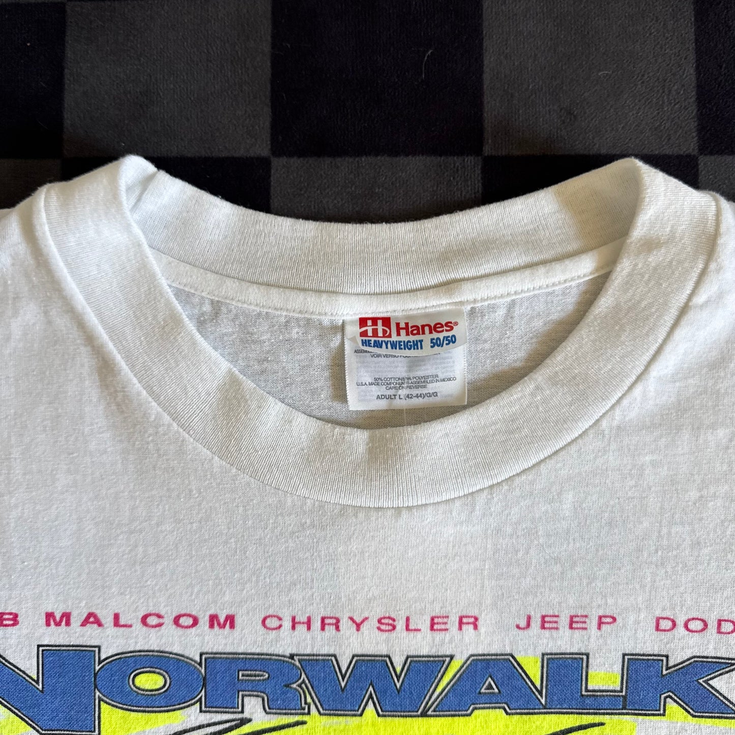 Vintage 2000 Norwalk Raceway Chrysler Classic Mopar White T Shirt Large