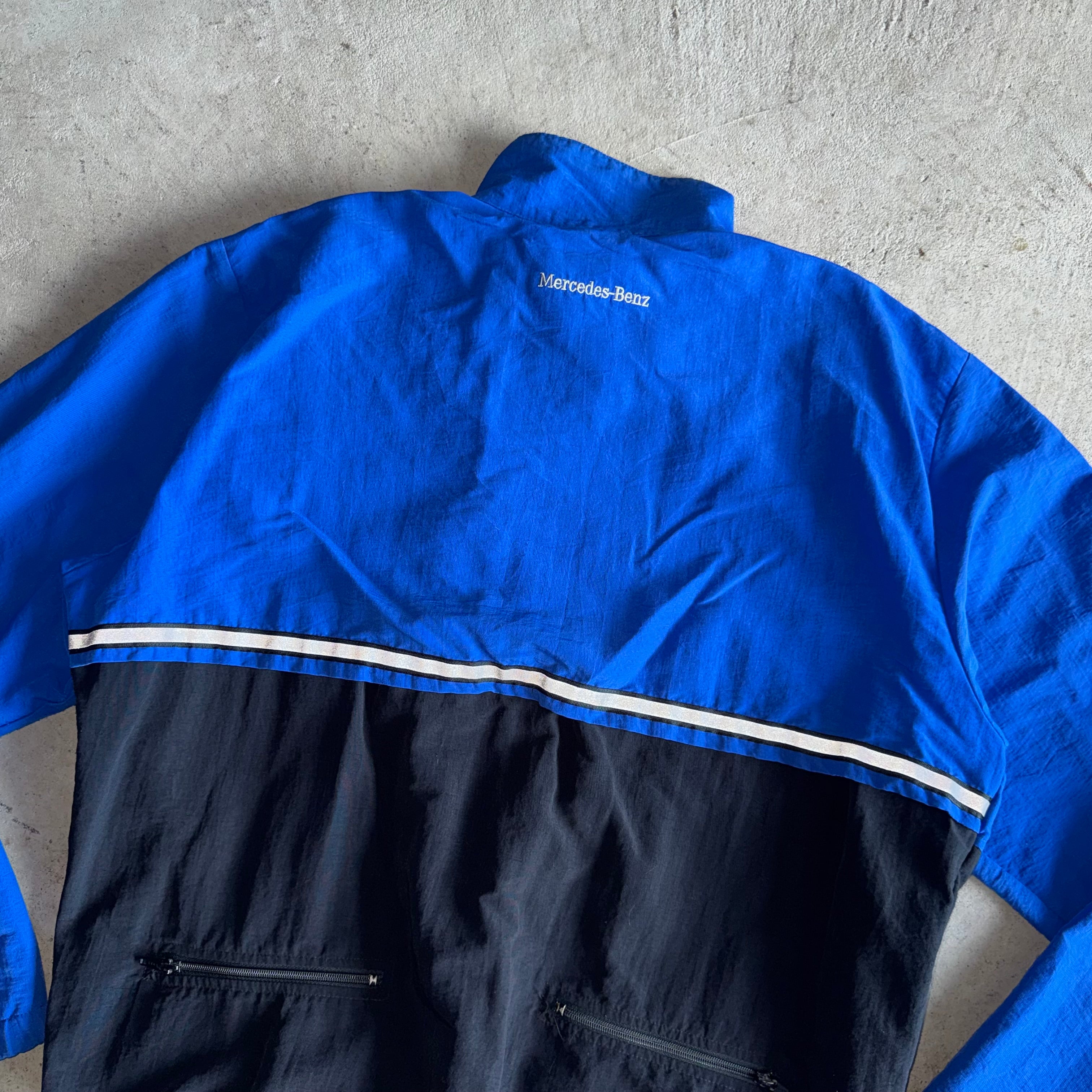 90s Mercedes Benz Black Blue 3M Work Jacket (XL)