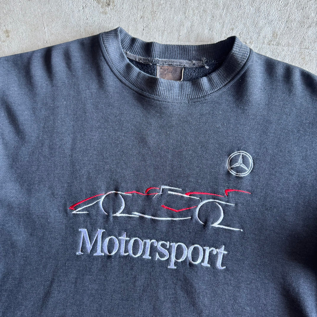 Vintage Mercedes-Benz Motorsport Formula 1 Black Pullover Sweater Size Large