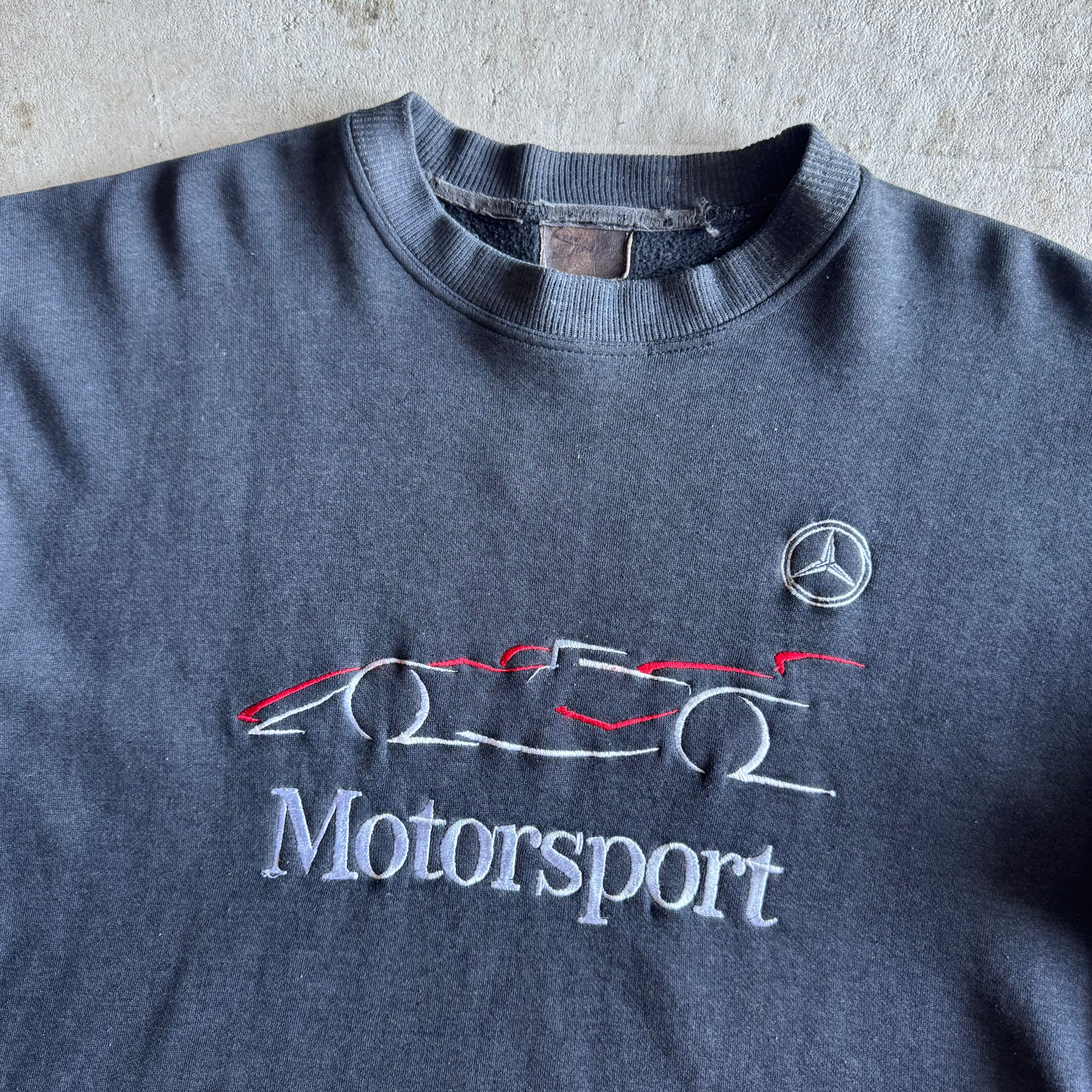 Vintage Mercedes-Benz Motorsport Formula 1 Black Pullover Sweater Size Large