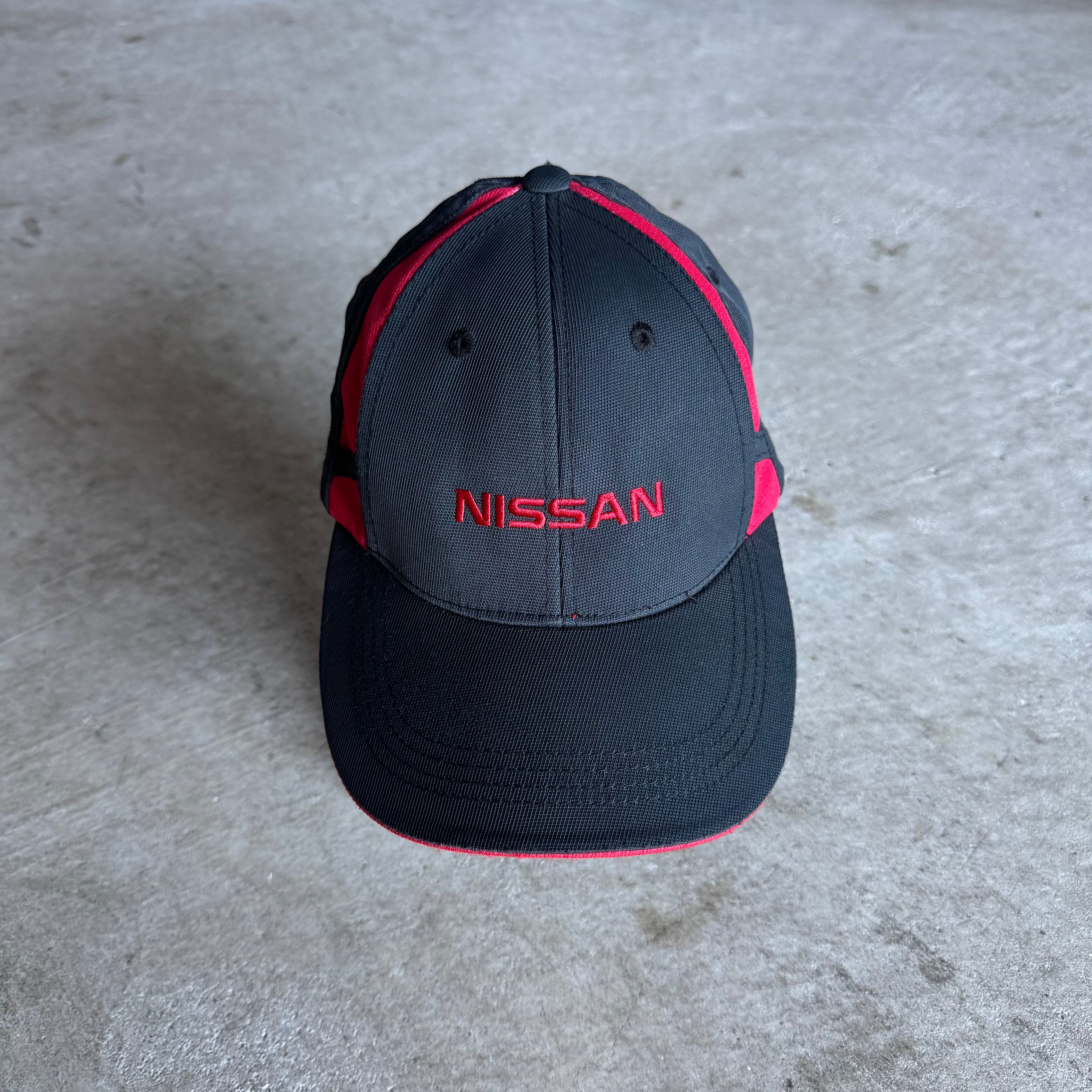 Nissan Striped Black Red Strapback Hat